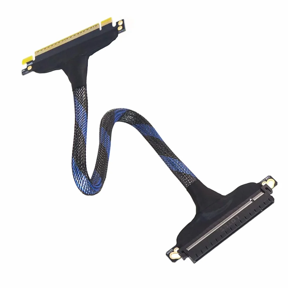 Przedłużacz PCIe 5.0 X16, szybki kabel PCI-e Gen5 bez , przedłużacz GPU do karty graficznej RTX5090 50 cm.