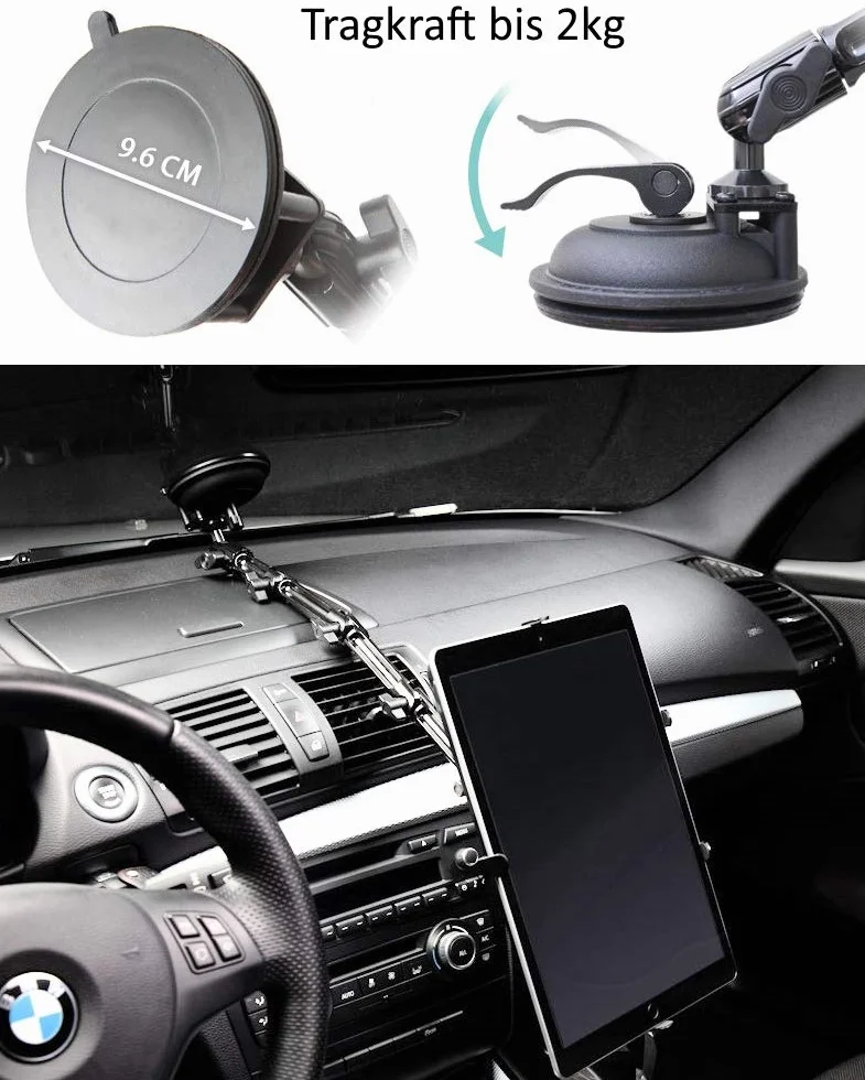 Uchwyt samochodowy uniwersalny przyssawka do iPad 1 2 3 4 Air Pro Galaxy Tab Note Nexus 10 tablet PC 7-11 cali 008
