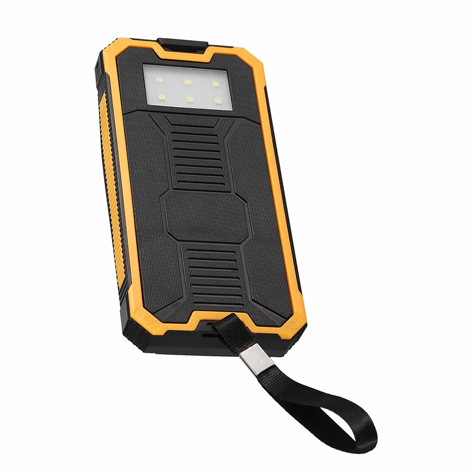 Solar Charger Power Bank, 20000mAh Szybkie ładowanie Dual USB Solar Mobile Power Bank Case DIY Kit dla Podróży Kemping Aktywności na świeżym Powietrzu Gear Zestaw Awaryjny(Żółty)