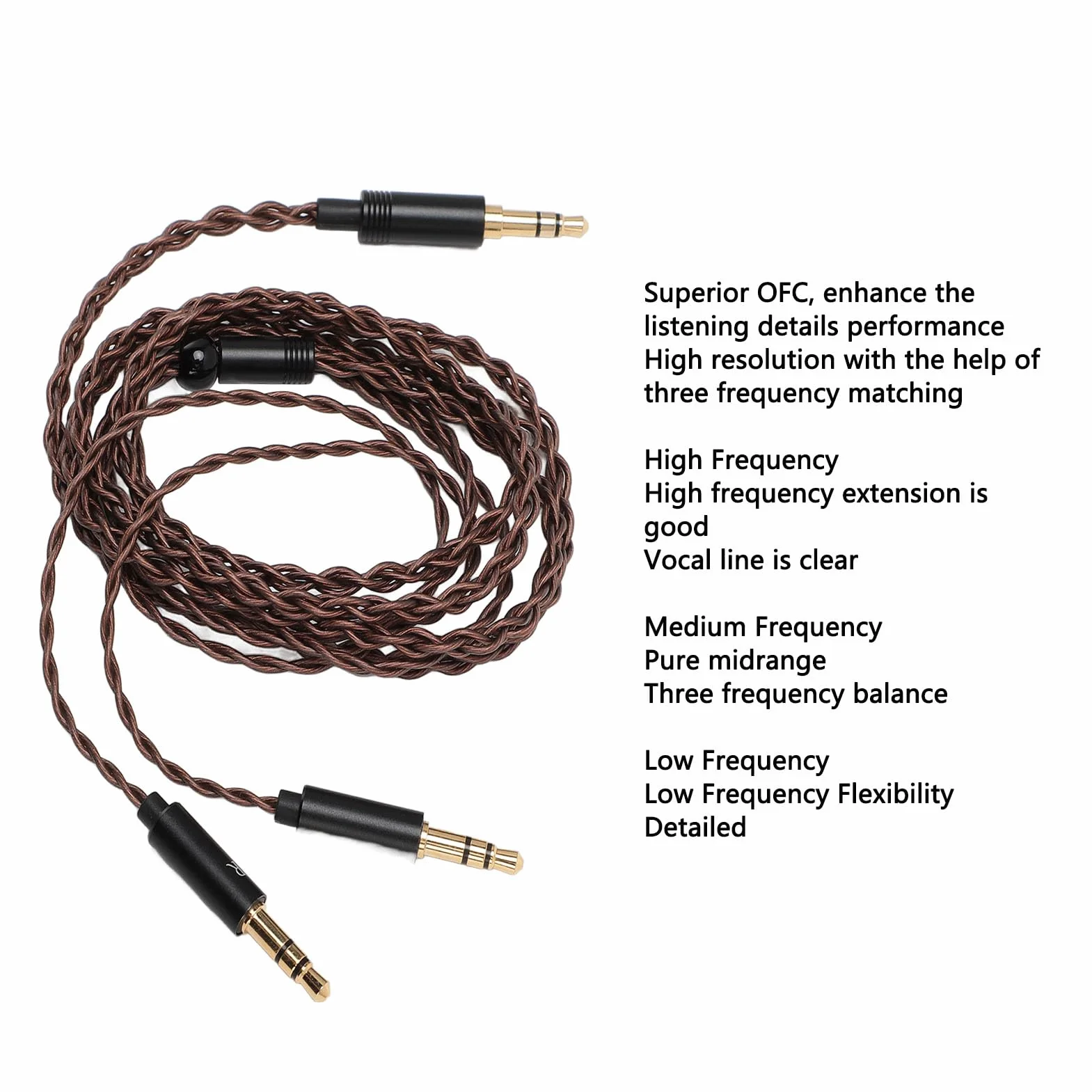 Zamienny Kabel do Aktualizacji Audio dla T1 II T5 dla MDR Z7 dla Sundara dla Arya dla Ananda, Kabel Zastępczy Słuchawek 3.5mm do Podwójnej Wtyczki 3.5mm