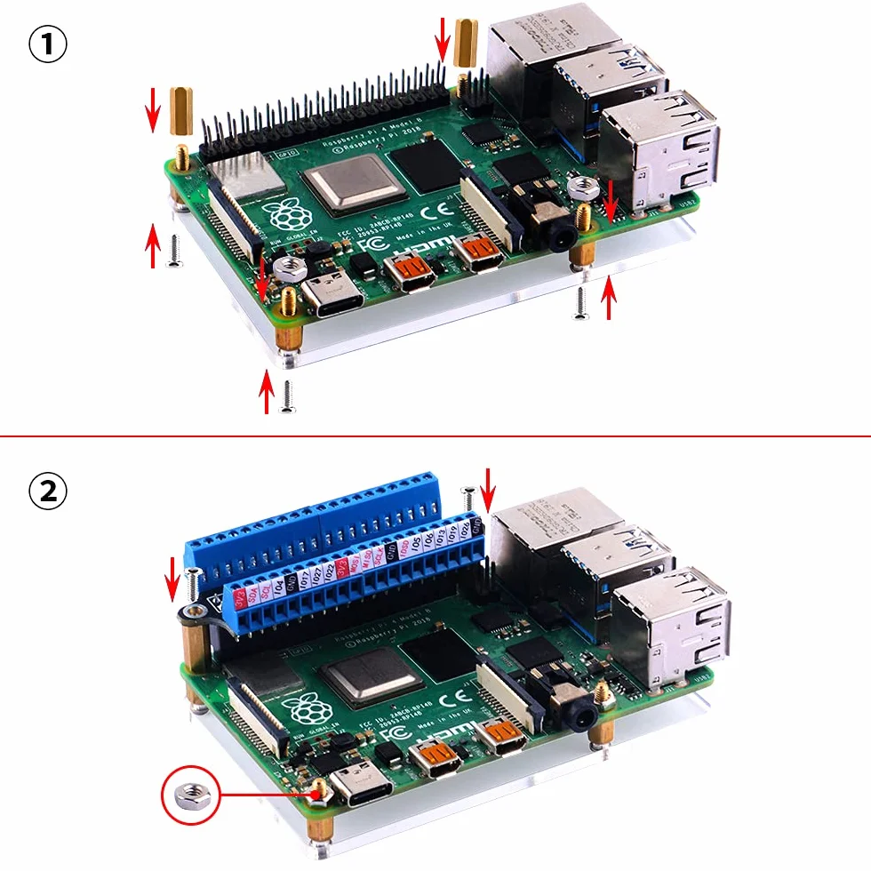 Raspberry Pi Micro GPIO Terminal Block Breakout Board Module, GPIO Expansion Board for Raspberry Pi 4B/3B+/3B/2B