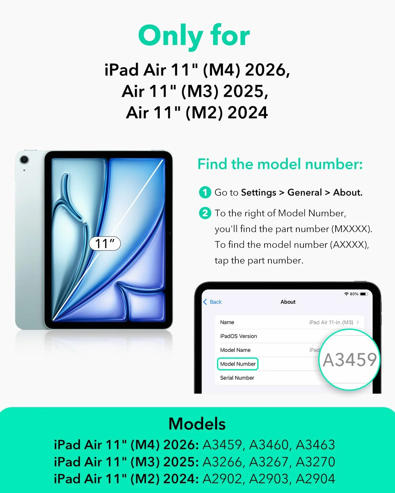 ESR 2 sztuki folii ochronnej do iPada Air 11 cali (2024), szkło hartowane, ochrona ekranu z ramką wyrównującą, odporna na zarysowania, ostrość HD, bez pęcherzyków powietrza