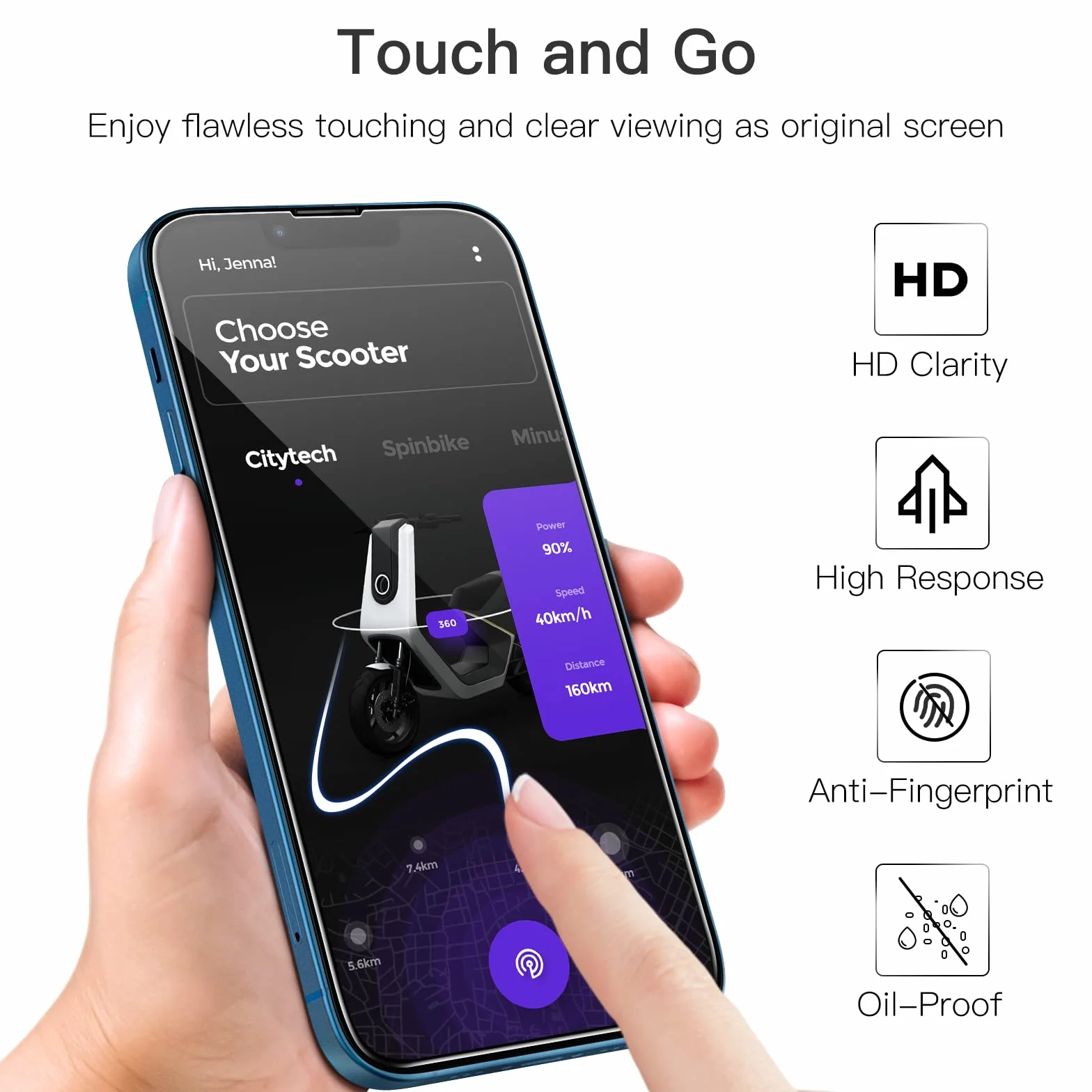 JETech Pełny Pokrycie Ochraniacz Ekranu dla iPhone 17e (2026) / iPhone 16e / iPhone 13/13 Pro, Screen Protector 9H Szkło Hartowane Film Folia, HD Przezroczyste, 6,1 Cala Wyświetlacz, 3 Sztuki