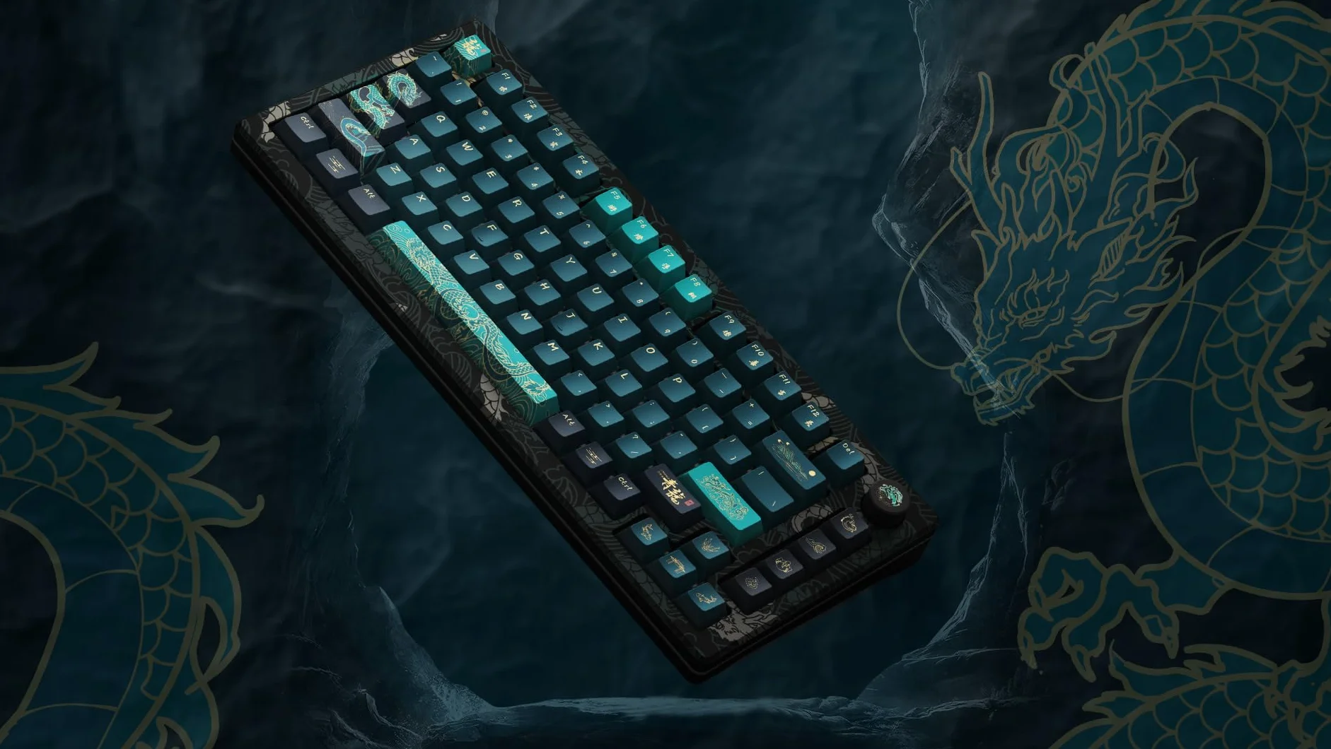 Akko MOD 007 V3 HE Year of Dragon Przewodowa Klawiatura Mechaniczna, RGB LED, 8000Hz Polling Rate, Rapid Trigger, Dynamic Keystrokes, Mod-Tap, Toggle Key, Cream Yellow Magnetic Switch