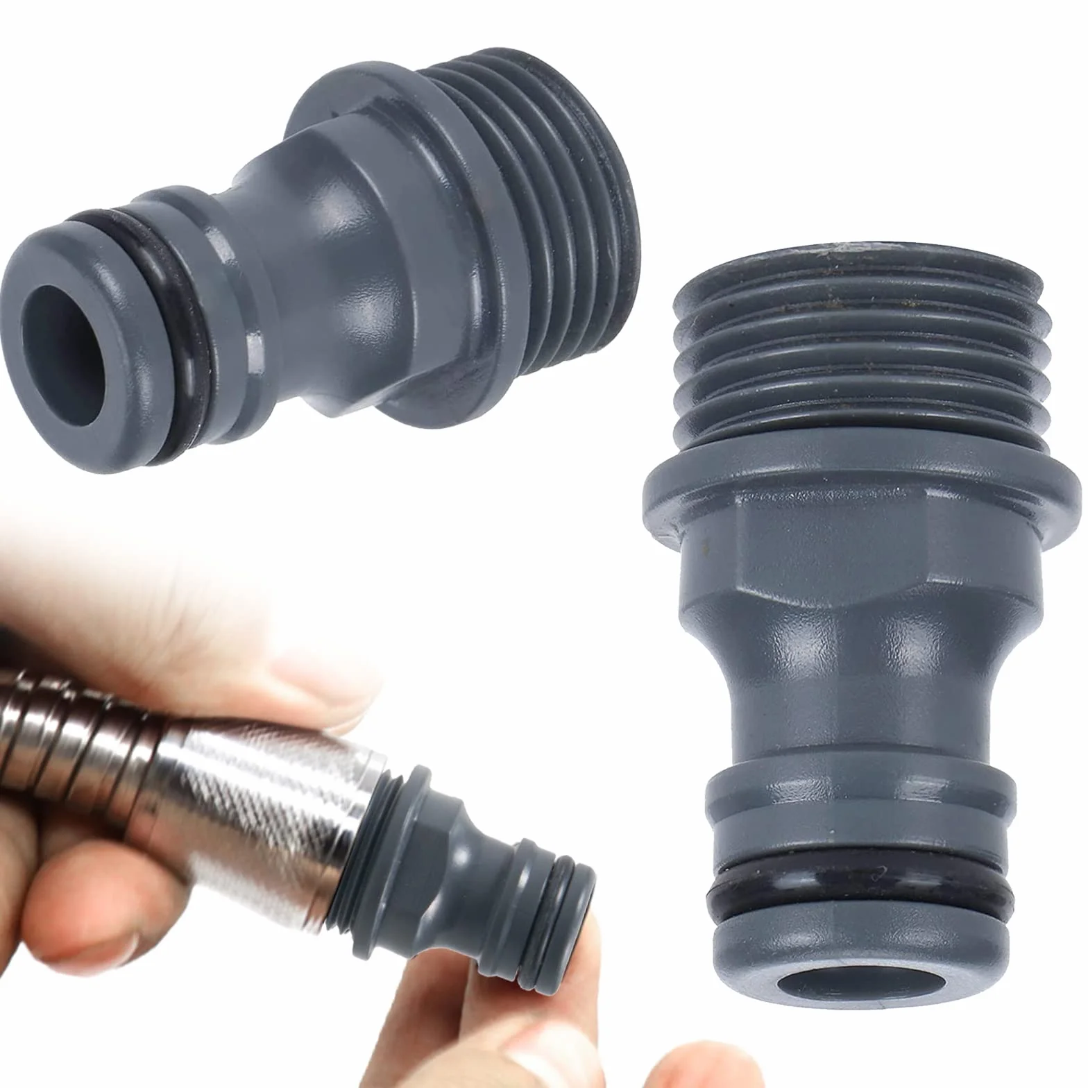 ZoeTekway 2 sztuki złączek do węża, gwint zewnętrzny do kranu, adapter