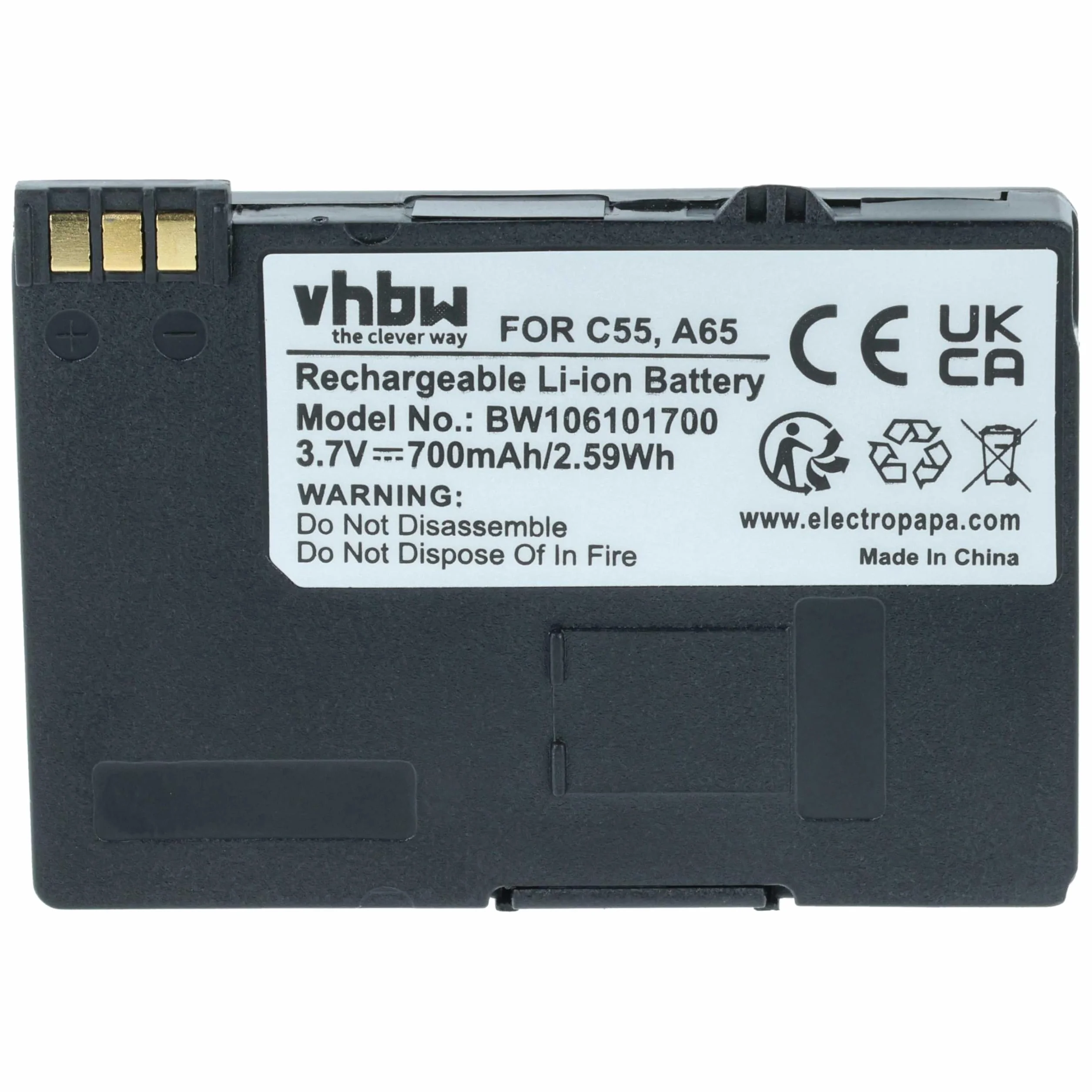 vhbw Bateria kompatybilna z telefonami Siemens A51, A52, A55, A57, A58, A60, A62, A65, A70, A75, C55, C57, C58, C60, CL60, M55, MC60, S55, SC60 (700 mAh)