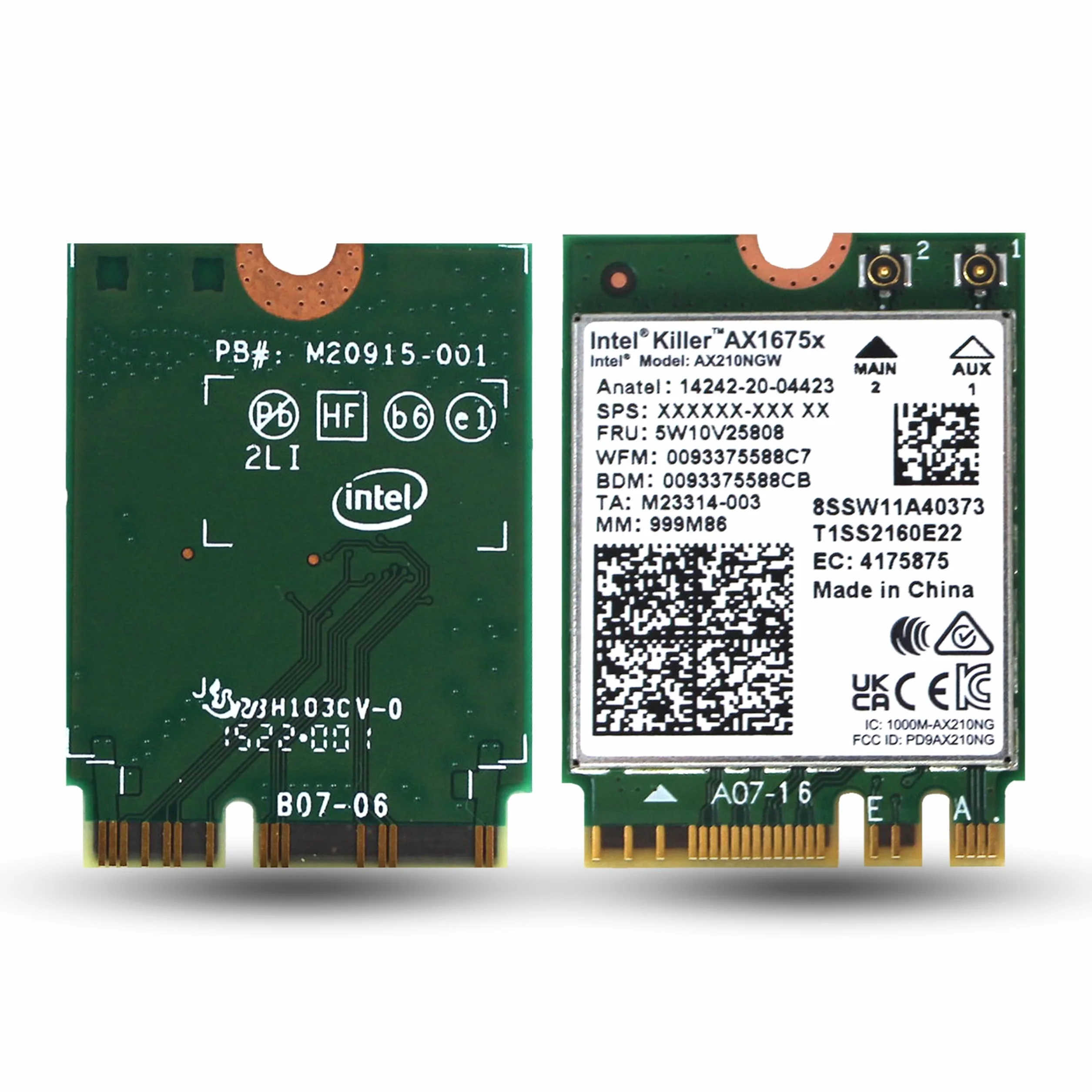 Intel NIC WI-FI 6E AX210 1675 2x2 NovPro, zielony, AX210.NGWG.NVX