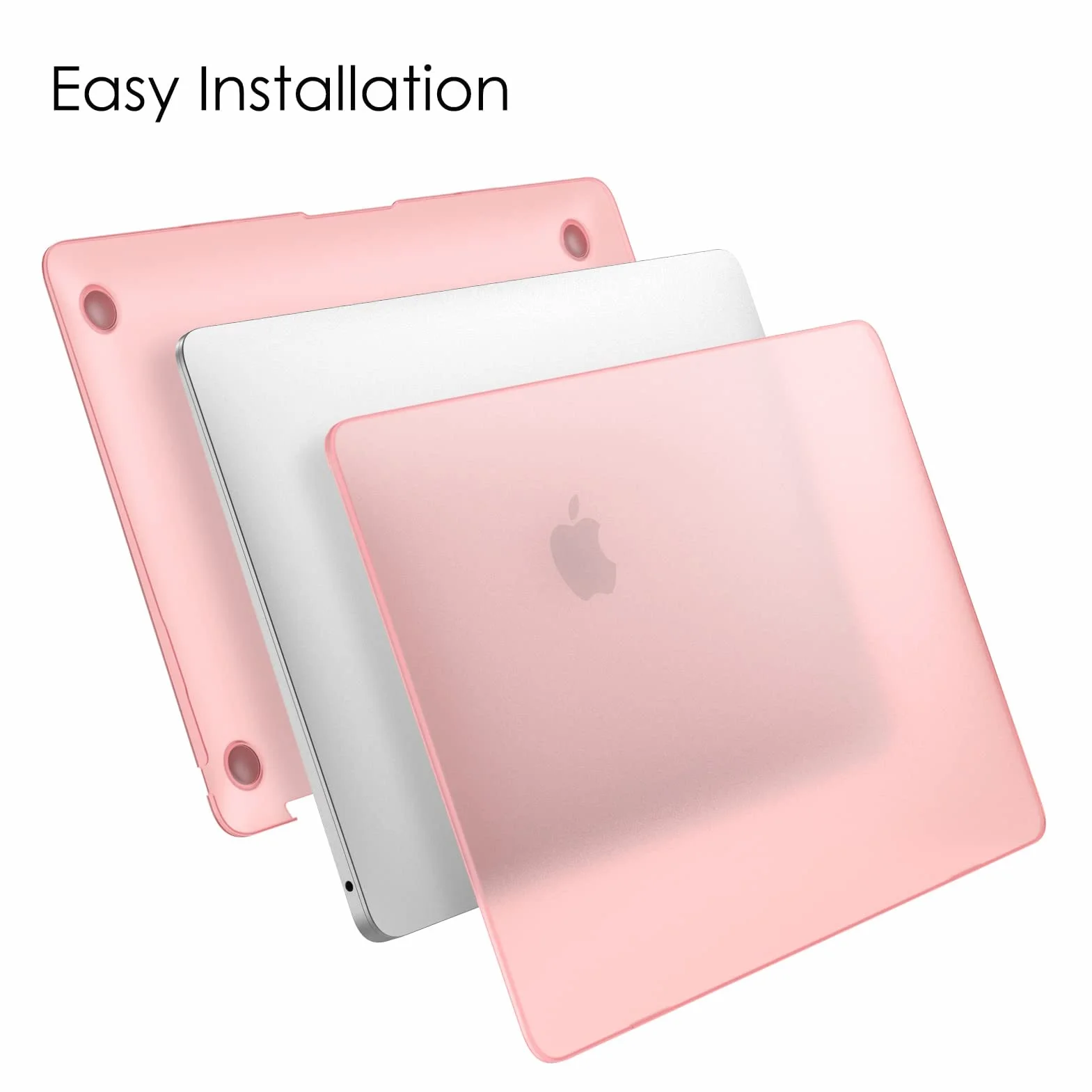 Fintie Etui Kompatybilne z MacBook Air 13 cali 2020/2019/2018 (A2337 M1, A2179, A1932) Matowe Odporne na Odciski Palców Różowe