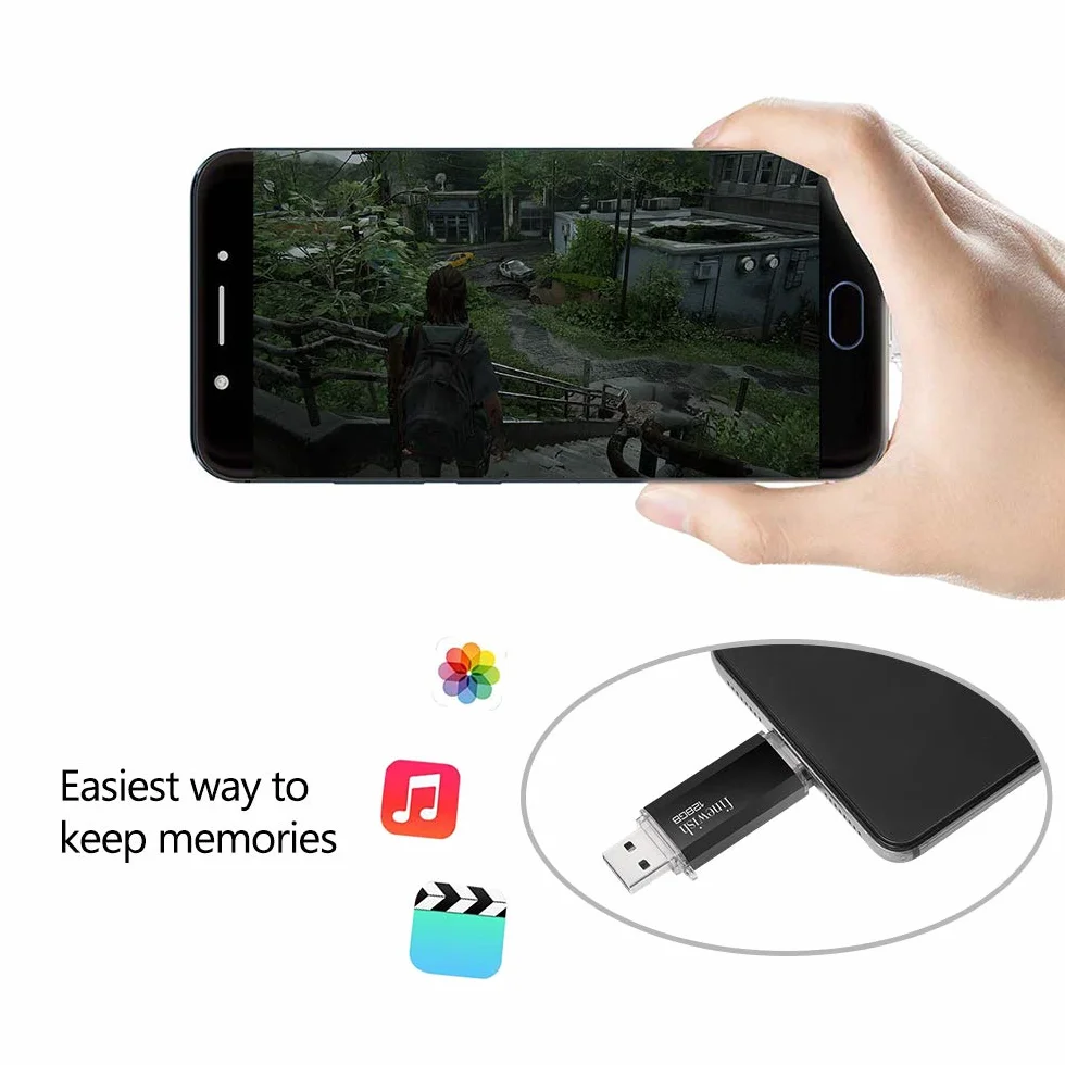 Pamięć Flash USB C 128 GB 2 w 1 Typu C Klucz USB Przenośny Pendrive OTG Czarny
