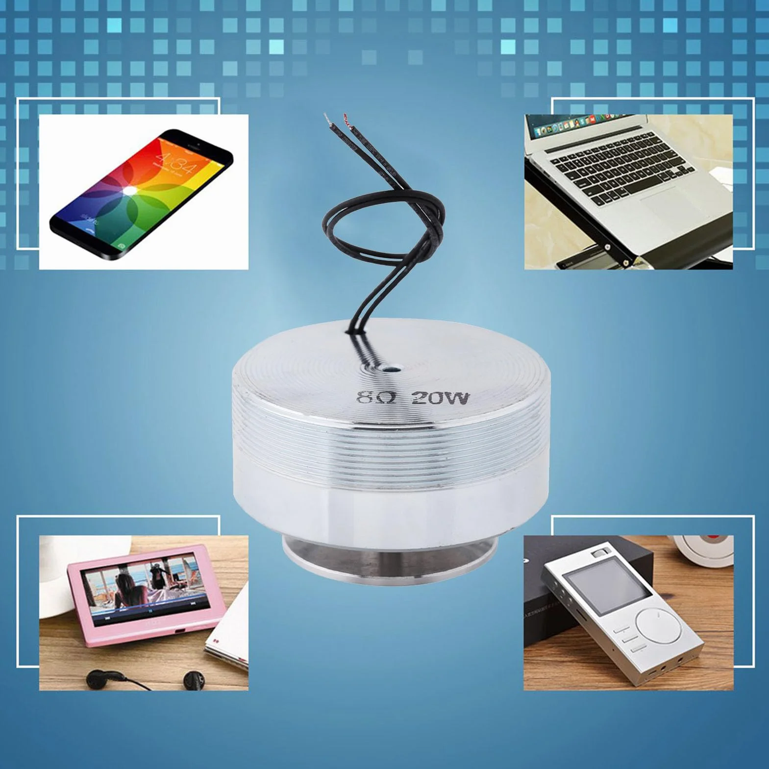Głośnik Wibracyjny 50 X 50 X 30 Mm 2-calowy Głośnik Tubowy z Rezonansem Wibracyjnym do Komputera, Laptopa, MP3, MP4, CD, Telefonu Komórkowego (Aramoxiboeu49pcf-02)