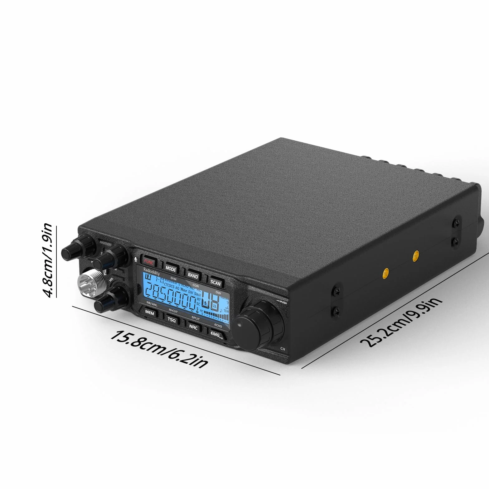 Radioddity QT80 radio 10 m, 80 W, wysokowydajne radioamatorskie urządzenie radiowe, SSB/AM/FM/PA z redukcją szumów RX i TX, CTCSS/DCS, ASQ, alarm SWR