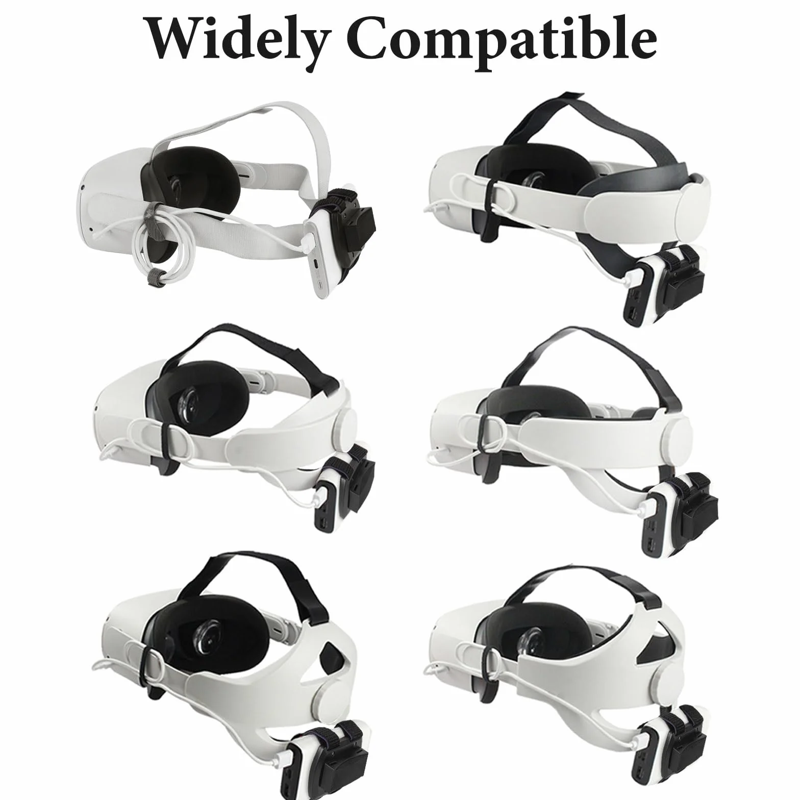 Geekria Pasek na baterię kompatybilny z Meta Q3, HTC Vive Deluxe, uchwyt mocujący do ładowarki VR
