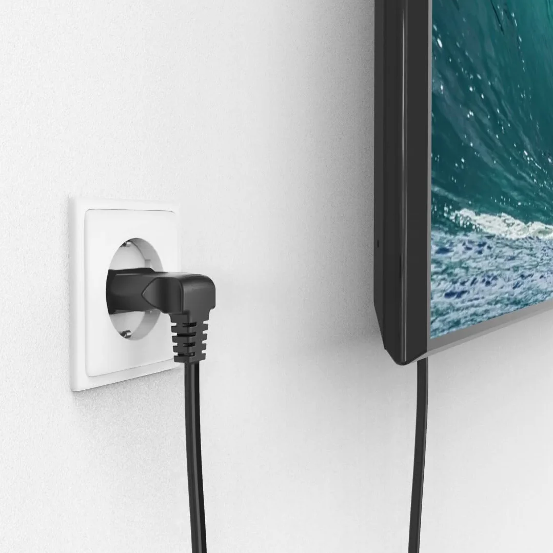 HAMA | Uniwersalny przewód zasilający (2-biegunowy kabel zasilający, wtyczka europejska z 2-stykowym złączem, kabel 1,5m, 230 V) Kolor Czarny.
