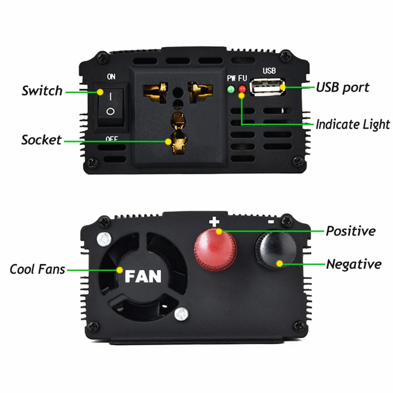 2000 W/1000 W/500 W falownik samochodowy 12 V 220 przetwornica napięcia DC na AC 12 V na konwerter napięcia samochodowego z ładowarką USB do tabletu telefonicznego(1000W)
