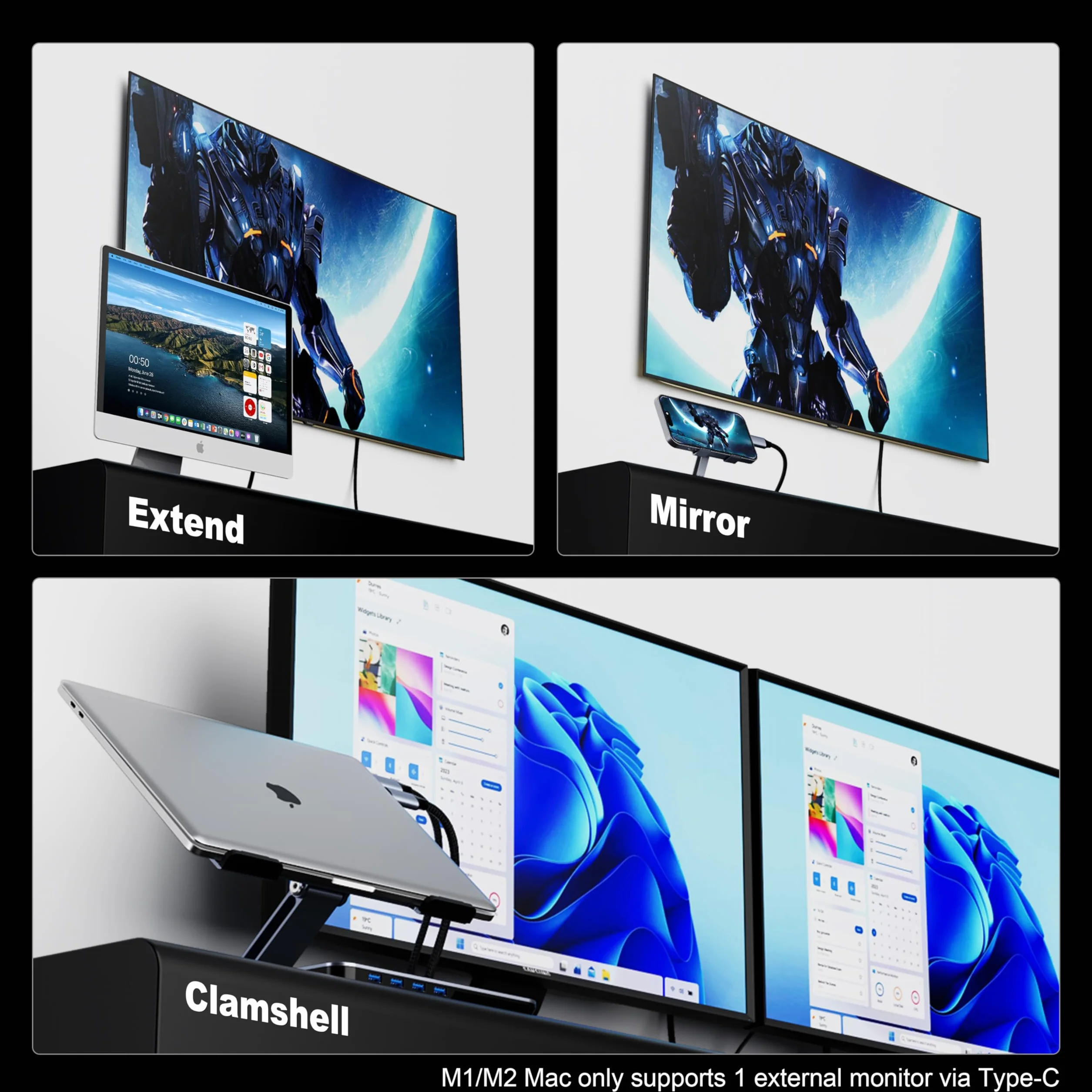 Kabel BENFEI USB C na HDMI o długości 15 stóp [4K@60Hz, obudowa aluminiowa, oplot nylonowy], Thunderbolt 3/4/5 Kompatybilny z iPhonem 15 Pro/Max, MacBookiem Pro/Air 2023, iPadem Pro i nie tylko