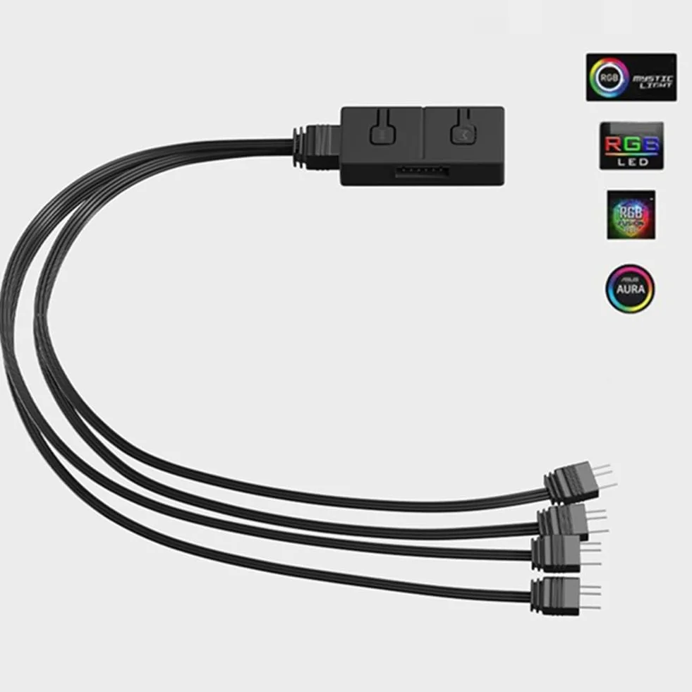 5 V 3-pinowy Argb do 12 V 4-pinowy konwerter RGB 5 V/3 Add-RGB do 12 V/4-pinowy adapter 5 V 3-pinowy kontroler ręczny