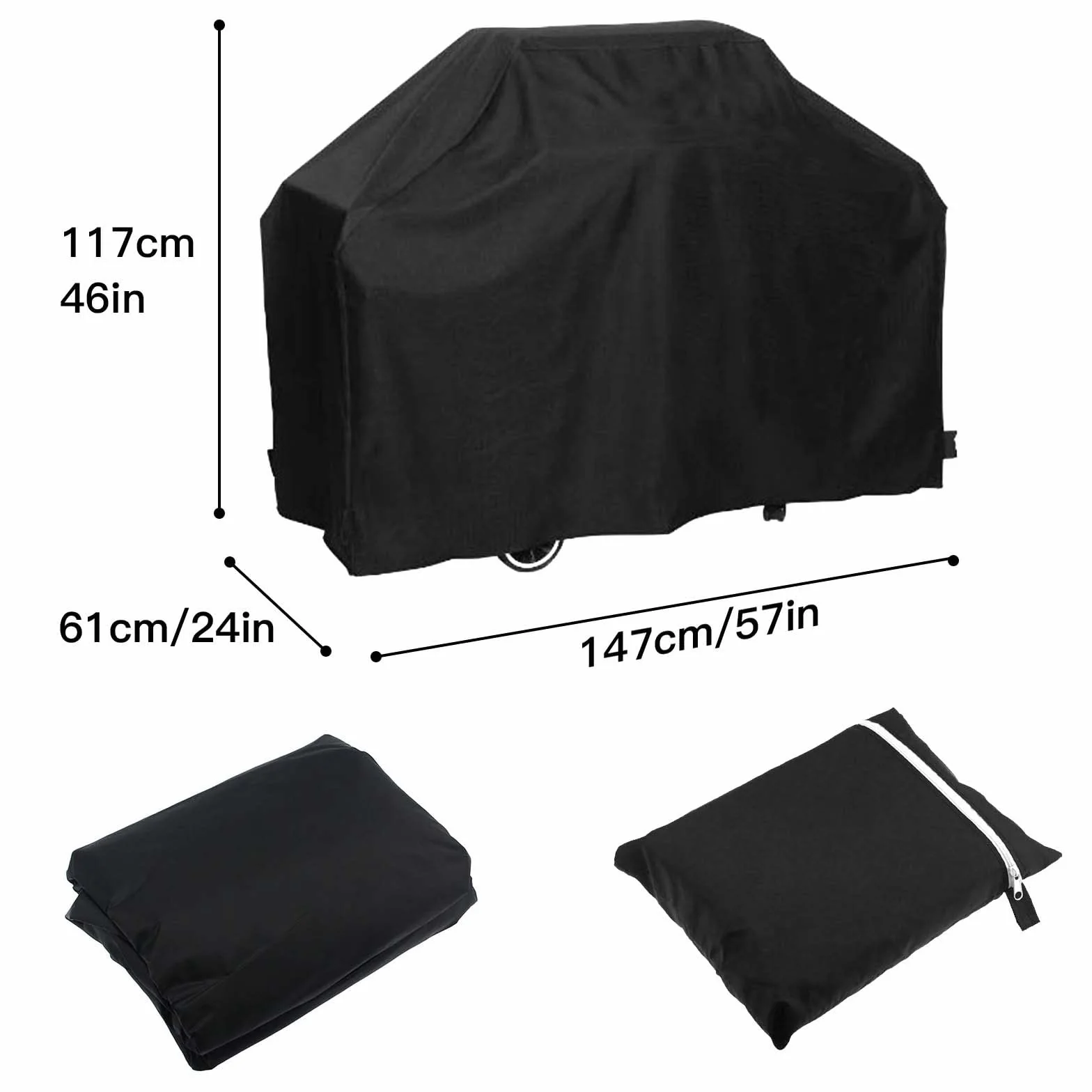 Pokrowiec na grill wiatroodporny odporny na rozdarcia zewnętrzny 147 × 61 × 117 cm