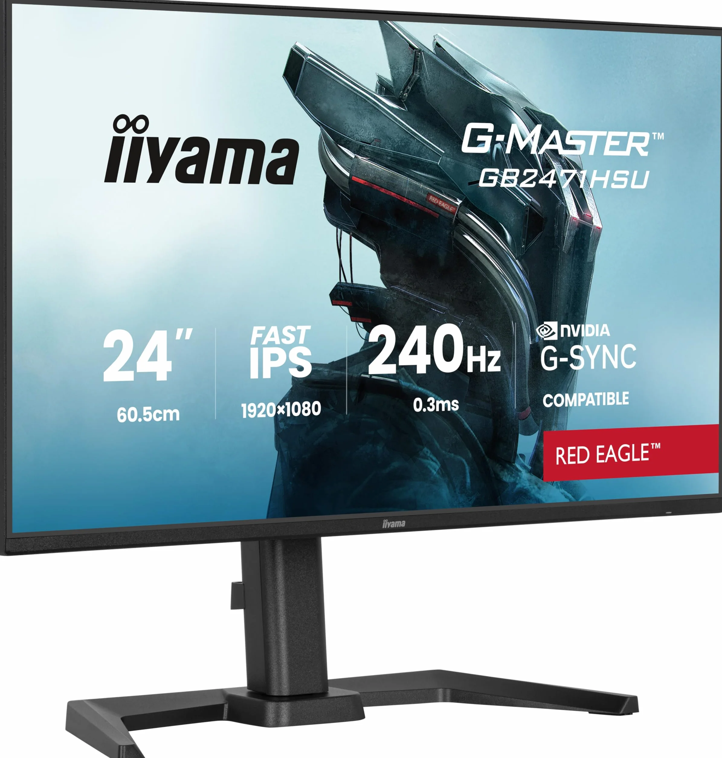 iiyama GB2471HSU-B1-23,8" IPS, 1920 x 1080/240 Hz, 2H1DP, USB-hub, HAS