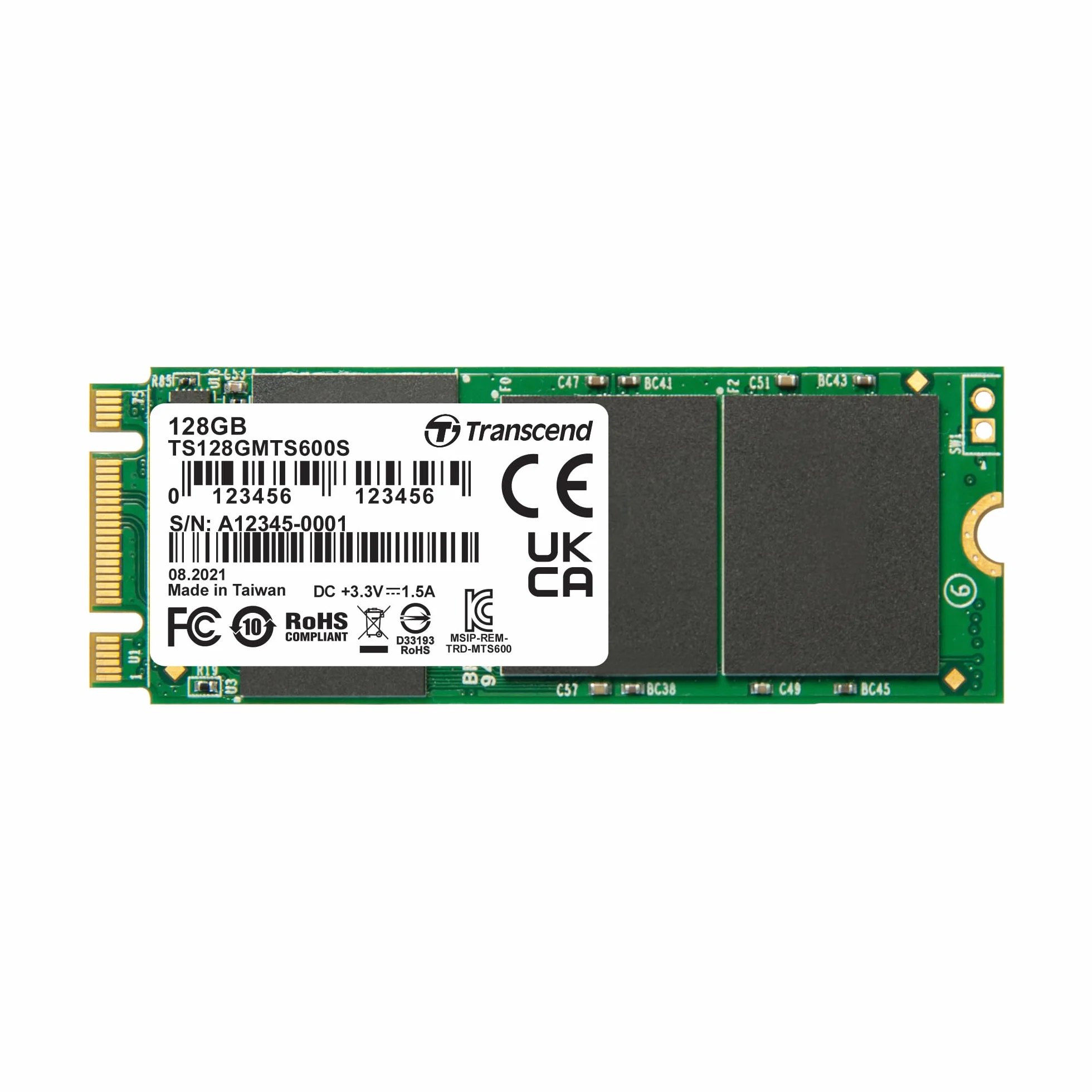 Transcend 128 GB SATA III 6 Gb/s MTS600S 60 mm M.2 SSD 600S dysk półprzewodnikowy TS128GMTS600S