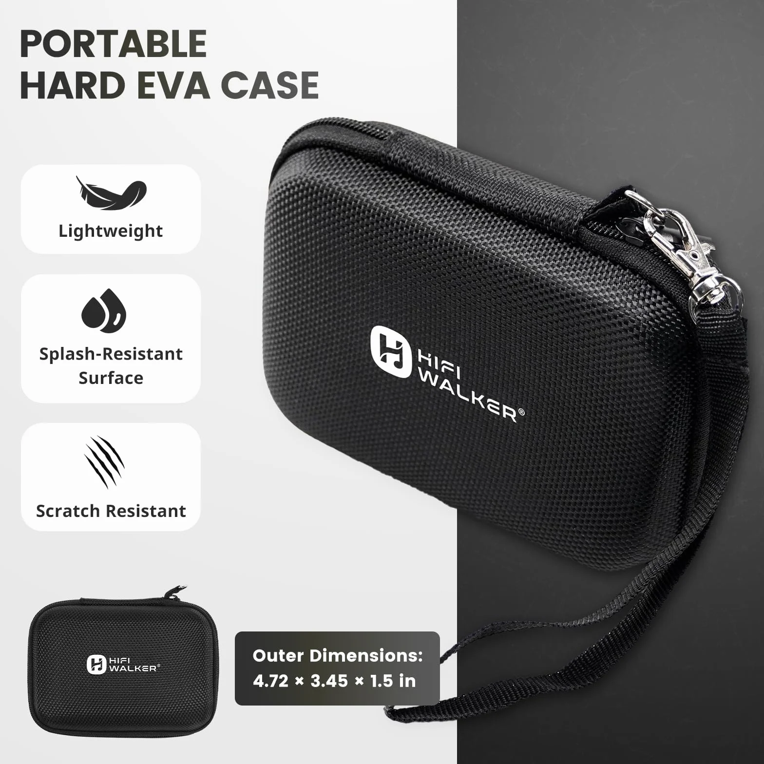 Etui ochronne do odtwarzacza MP3, kompatybilne z HIFI WALKER H2, H2 Touch i G7, przenośne twarde etui EVA na słuchawki, kabel USB i karty pamięci, tylko kieszeń