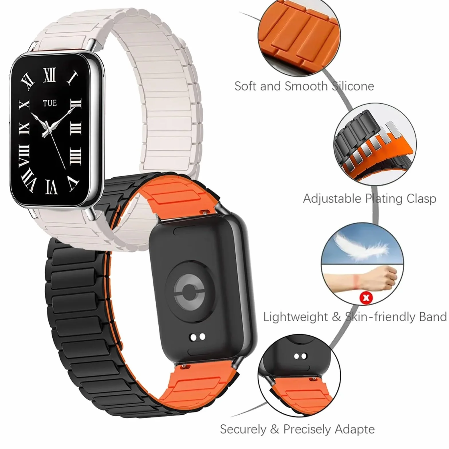 Silikonowy pasek na 8 pro inteligentną opaskę magnetyczną Bransoletę 4