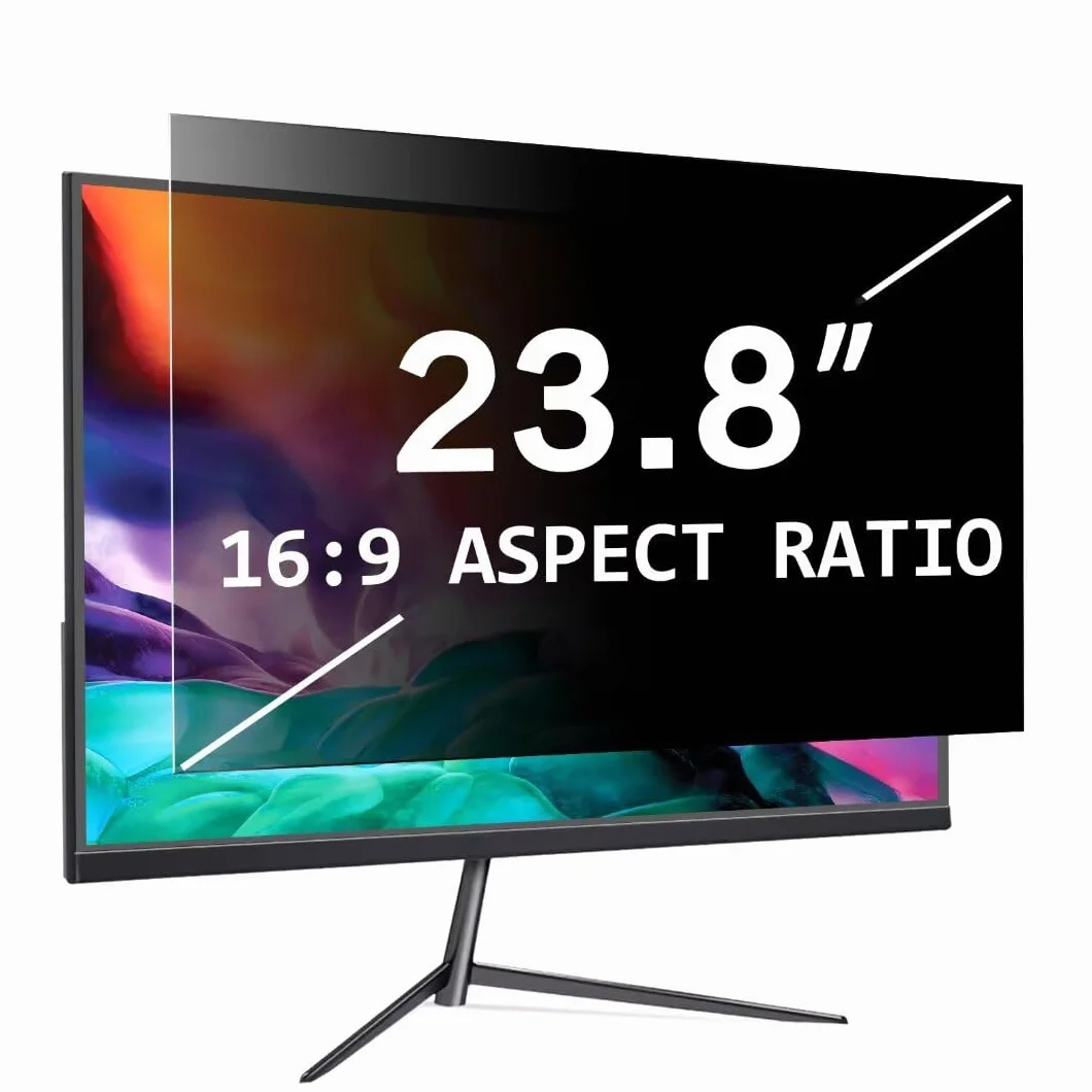 PYS 23,8-calowy filtr prywatności komputera do panoramicznego monitora komputerowego [współczynnik proporcji 16:9] odporny na zarysowania / zapobiegający zarysowaniom folia ochronna dla poufności danych. Blokuje 96% promieniowania UV