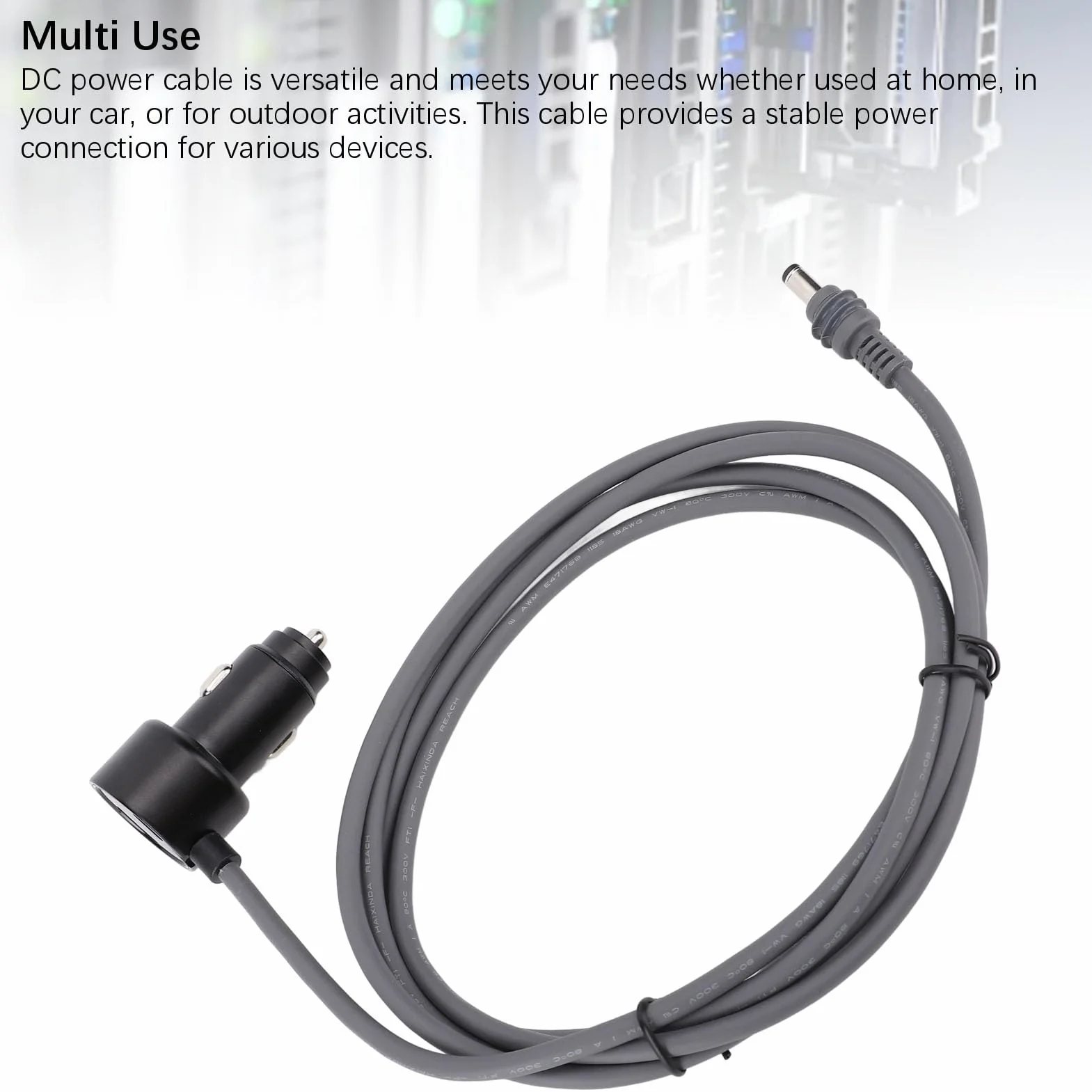 Satelitarne Mini DC Power Cable Papieranność, 3 w 1 Satelitarna ładowarka Samochodowa DC Kabel Zasilający i Zapalniczka Papierosowa 12V-24V 18AWG z Cyfrowym Wyświetlaczem do (2M)