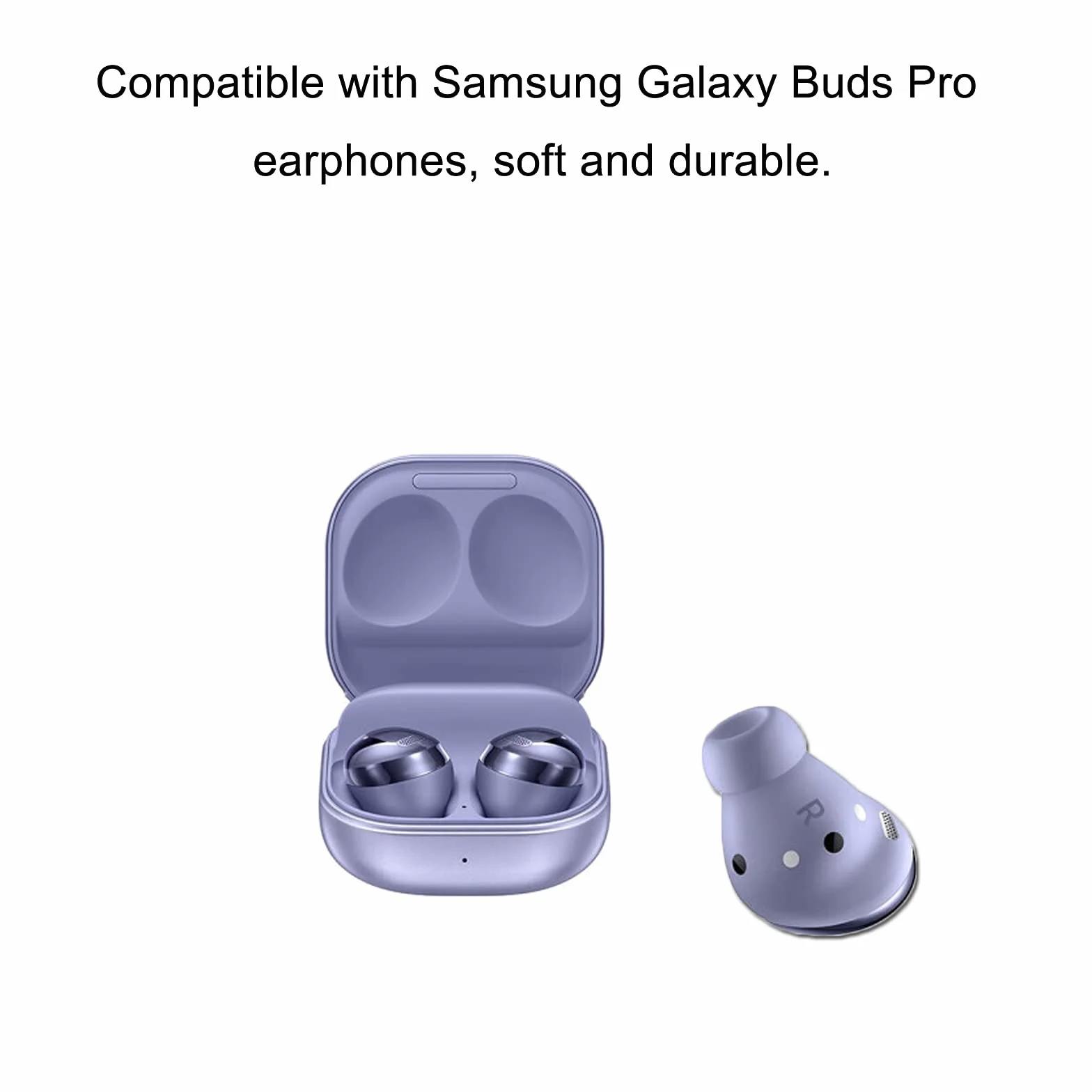 Adhiper Zatyczki do uszu Samsung Galaxy Buds Pro, silikonowe, 3 rozmiary, redukujące hałas, fioletowe