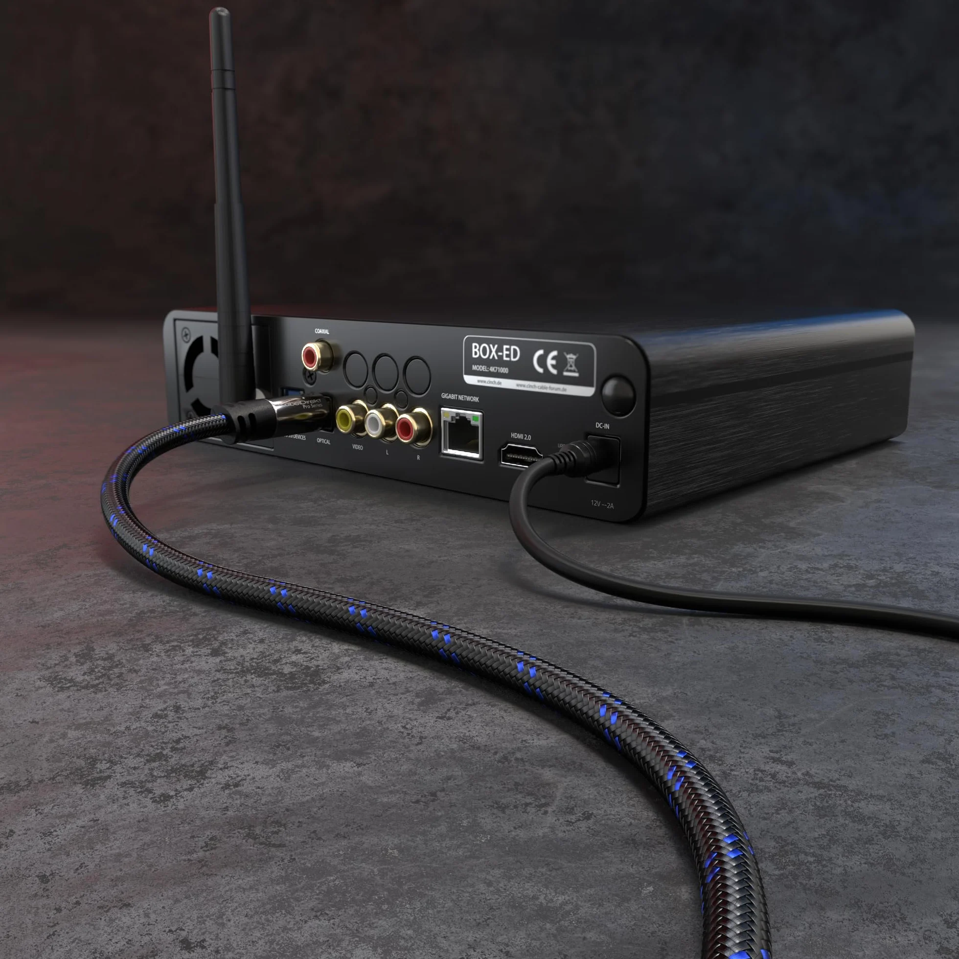 KabelDirekt – Optyczny kabel audio z 0% stratą sygnału – 2 m – Kabel TOSLINK w oplocie nylonowym (S/PDIF, światłowodowy do kina domowego, wzmacniaczy, Gaming, PS4/Xbox)