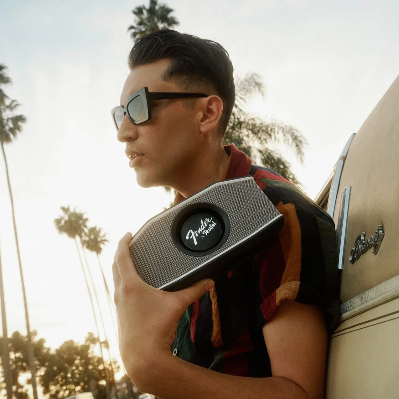 Głośnik Bluetooth Fender x Teufel ROCKSTER GO 2 – przenośny głośnik do użytku na zewnątrz, długi czas pracy baterii (28 h), stopień wodoszczelności IP67, bezprzewodowe przesyłanie muzyki - Steel Black