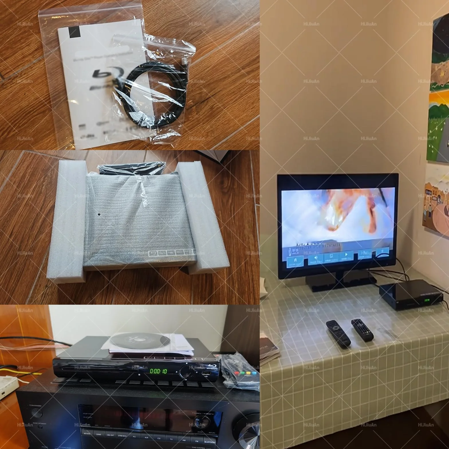 Odtwarzacz DVD, odtwarzacz Blu-ray 1080P HD, odtwarzanie płyt bez regionu, wyjście HDMI i koncentryczne, zwiększona wydajność wizualna, obsługuje formaty DVD, CD i VCD