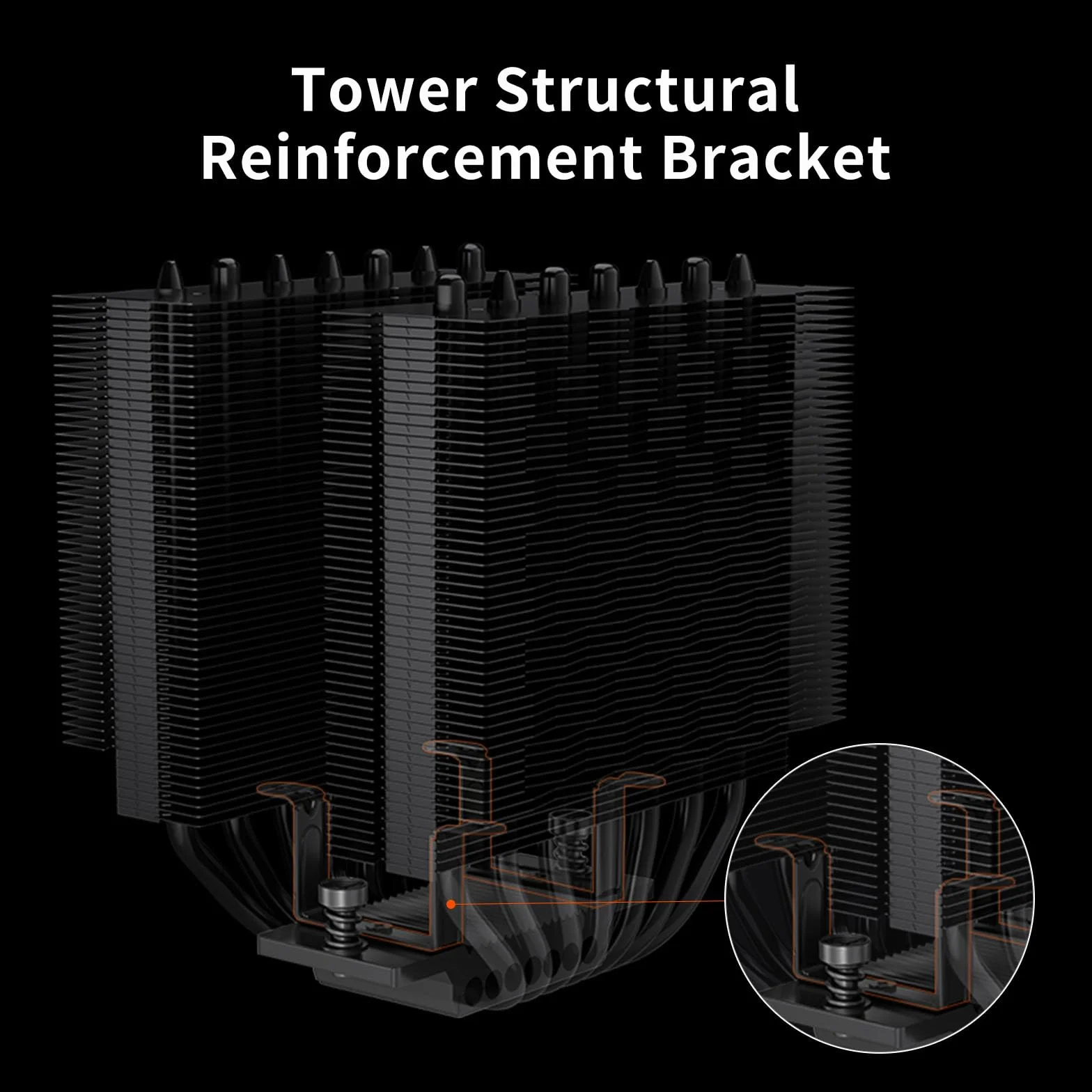 PCCOOLER RT720 BK Chłodzenie CPU typu Dual-Tower, 7×6mm rurki cieplne, wentylator 120mm PWM hydrauliczny, uchwyt przeciw odkształceniom, miedziana baza, kompatybilny z Intel i AMD