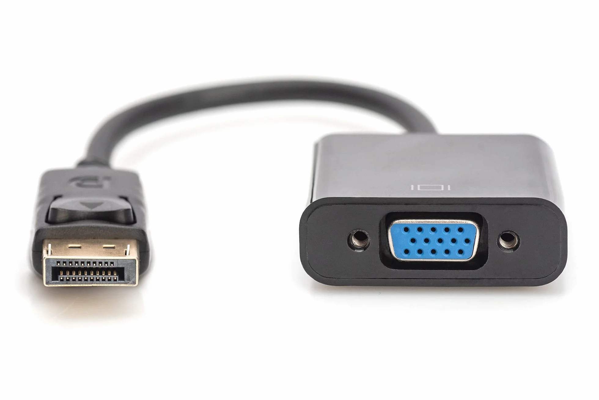 DIGITUS Adapter graficzny DisplayPort, DP do VGA, Full HD 60Hz, 1920 x 1080 pikseli, czarny