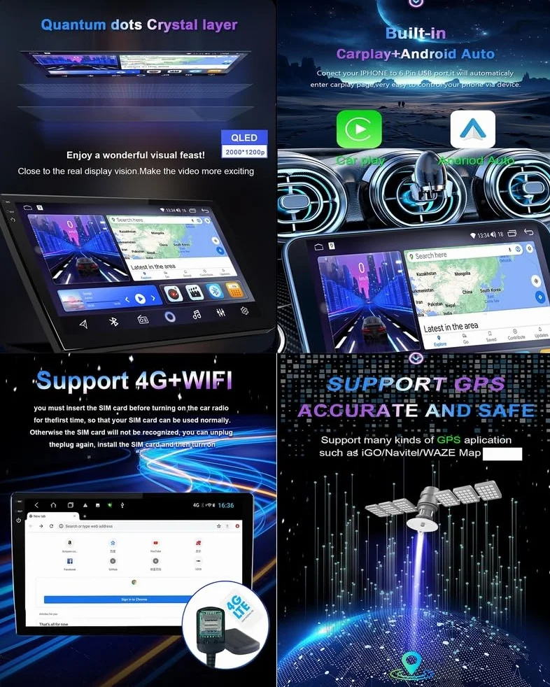 M6 pro3, Android 15.0 Stereo zamiennik dla Transit Custom 2002-2021 Radio samochodowe Nawigacja GPS 9-calowy przenośny odtwarzacz multimedialny DVD Odbiornik FM BT z Android Auto CarPl