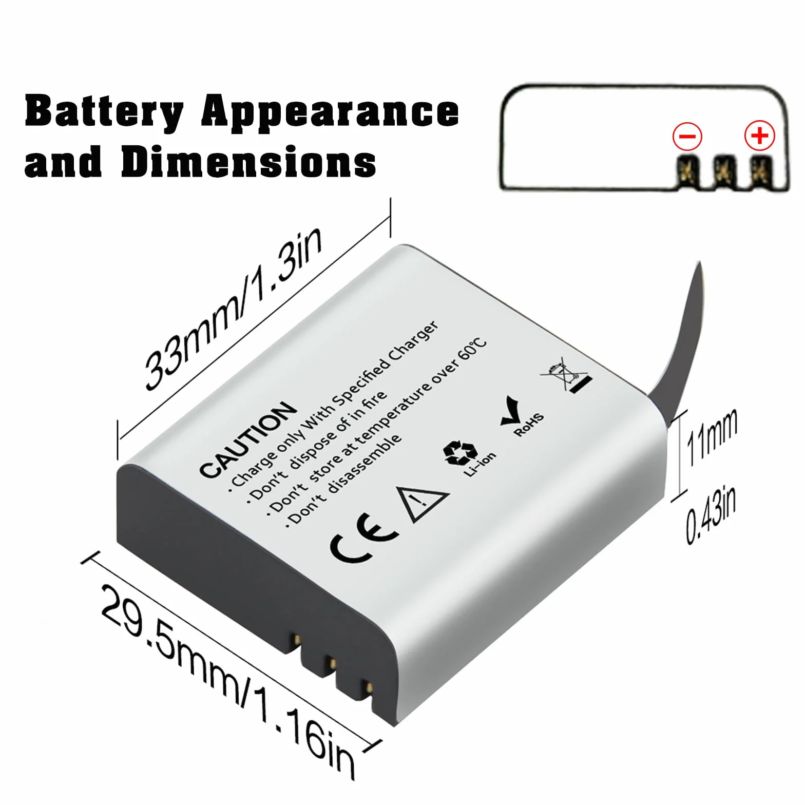 Akumulator 1350mAh (3-pak) z ładowarką do AKASO EK7000/Brave 4/V50X, Apexcam, COOAU, Dragon Touch, Crosstour, Campark, APEMAN, Surfola, Exprotrek, S009R, PG1050