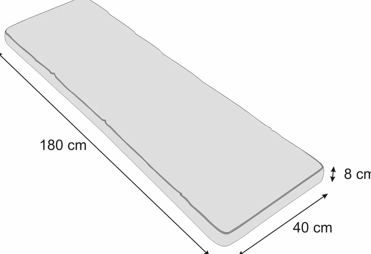 Poduszka na ławkę 180 x 40 cm beżowa na zewnątrz do domu i ogrodu