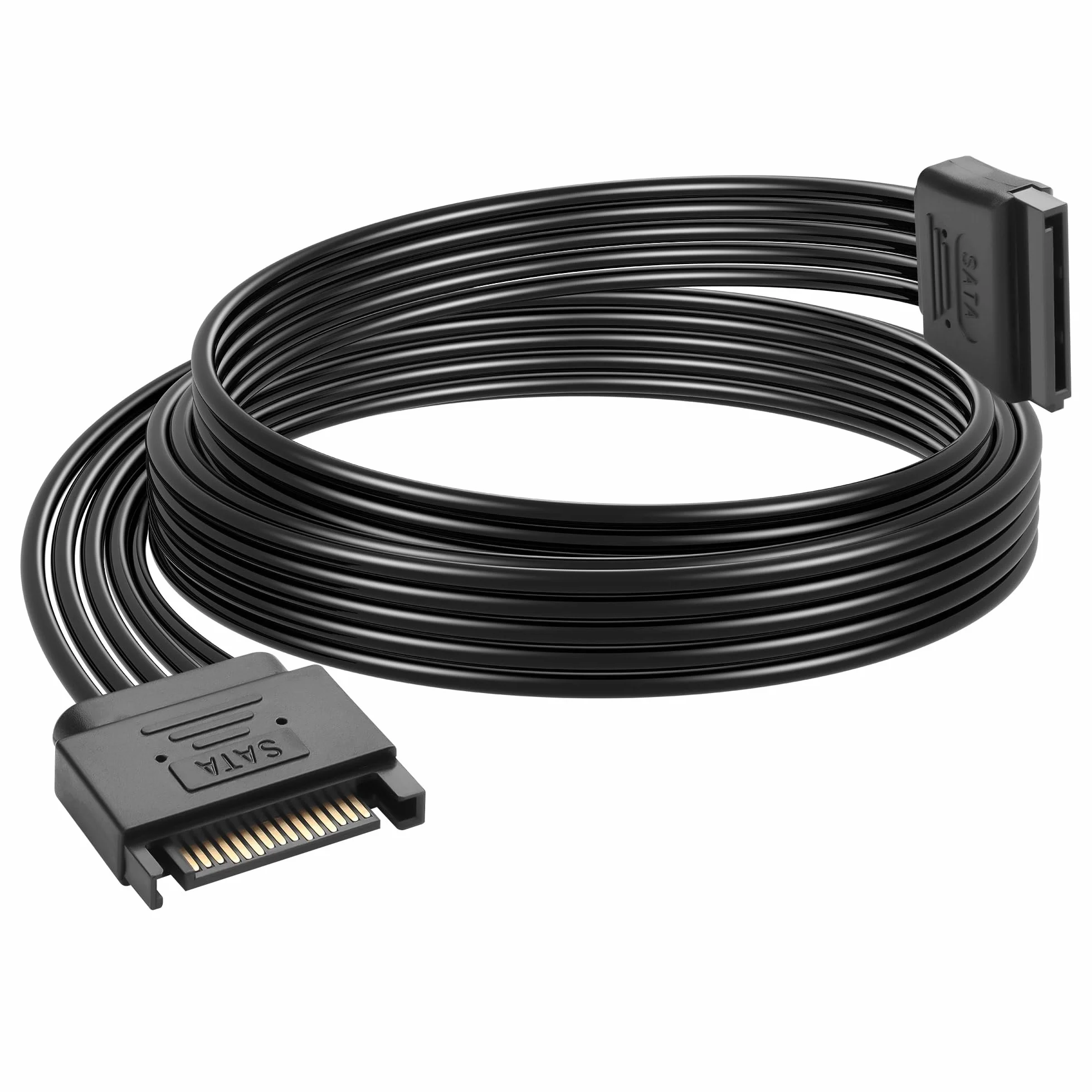GINTOOYUN SATA dysk twardy kabel zasilający SATA 15-pinowy wtyk na gniazdo przedłużacz zasilania do dysku twardego HDD (39,76 cala) (101 cm)