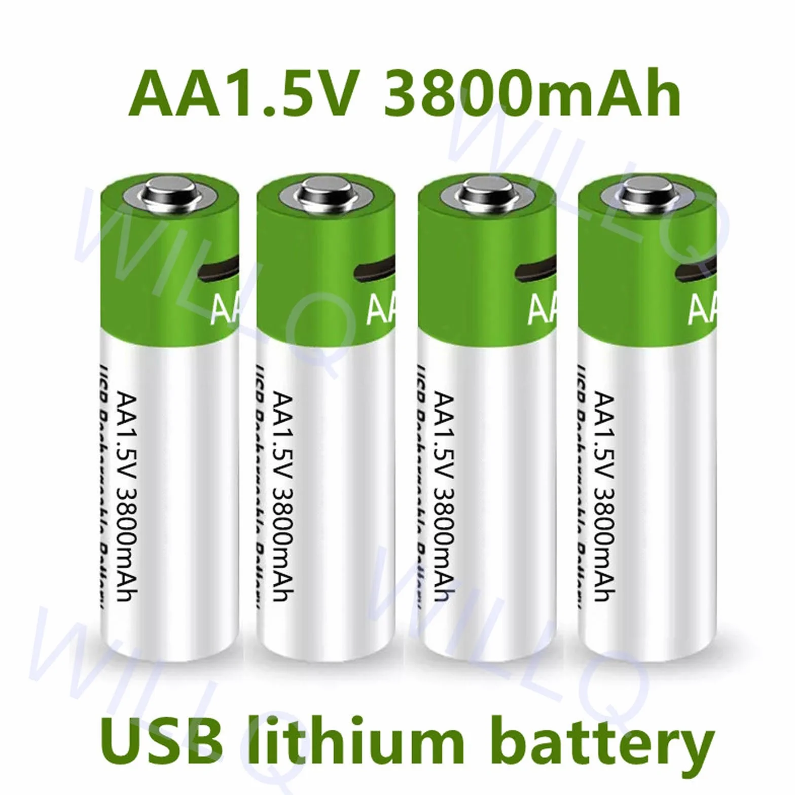 Akumulatory litowe AA 1,5V USB 5700mWh (3800mAh) Podwójny akumulator litowo A 1,5V z kablem USB ładowania Zestaw akumulatorów z szybkim ładowaniem w ciągu 1 godziny