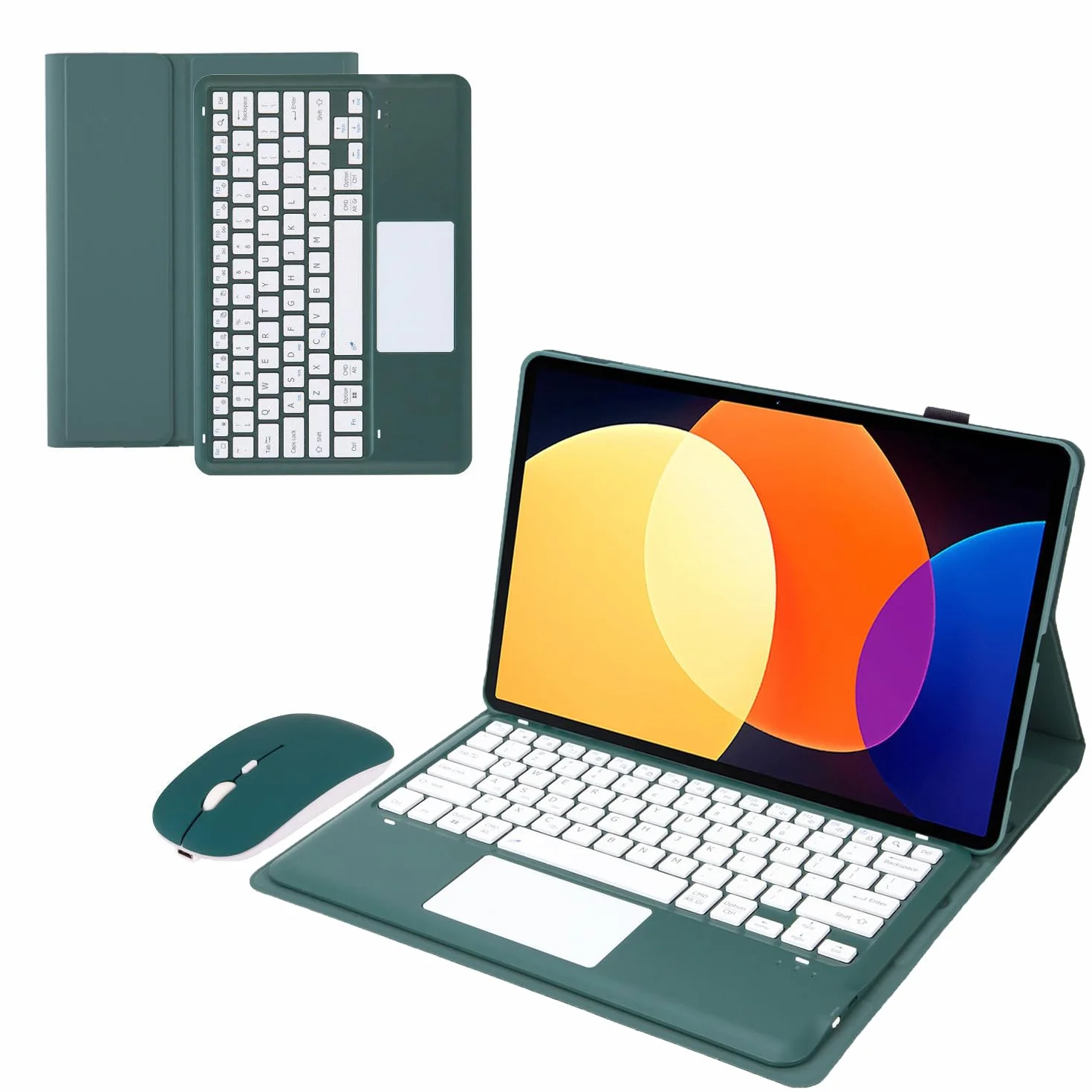 Etui z klawiaturą do Xiaomi Mi Pad 6S Pro 12.4" 2024, Magnetyczna Odłączana Bezprzewodowa klawiatura Bluetooth z Uchwytem na Ołówek (Ołówek nie jest dołączony),Dark green
