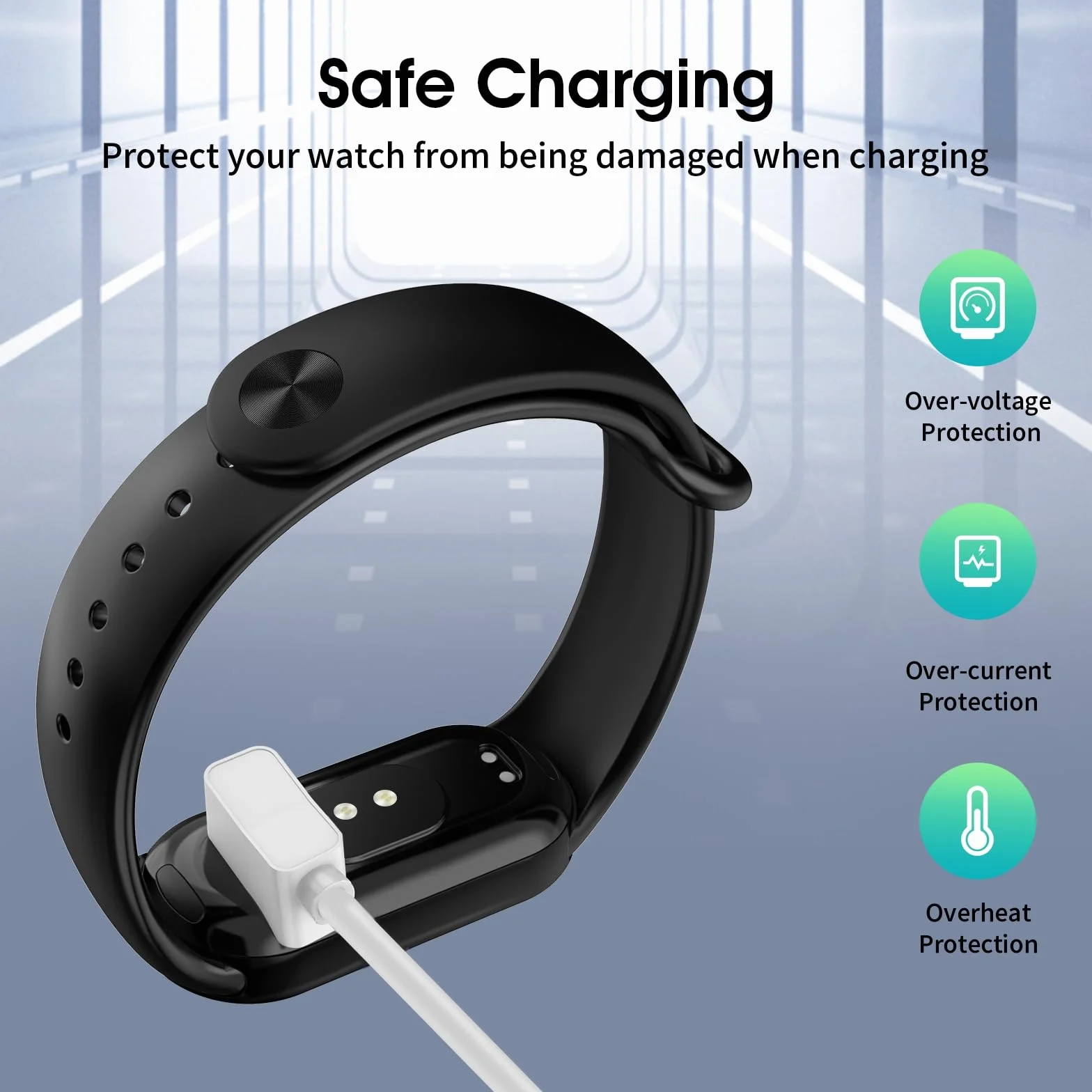 TiMOVO Charger Compatible with Redmi Watch 5/4 Xiaomi Smart Band 9 Magnetic USB Charging Cable 3.3ft 1m White
