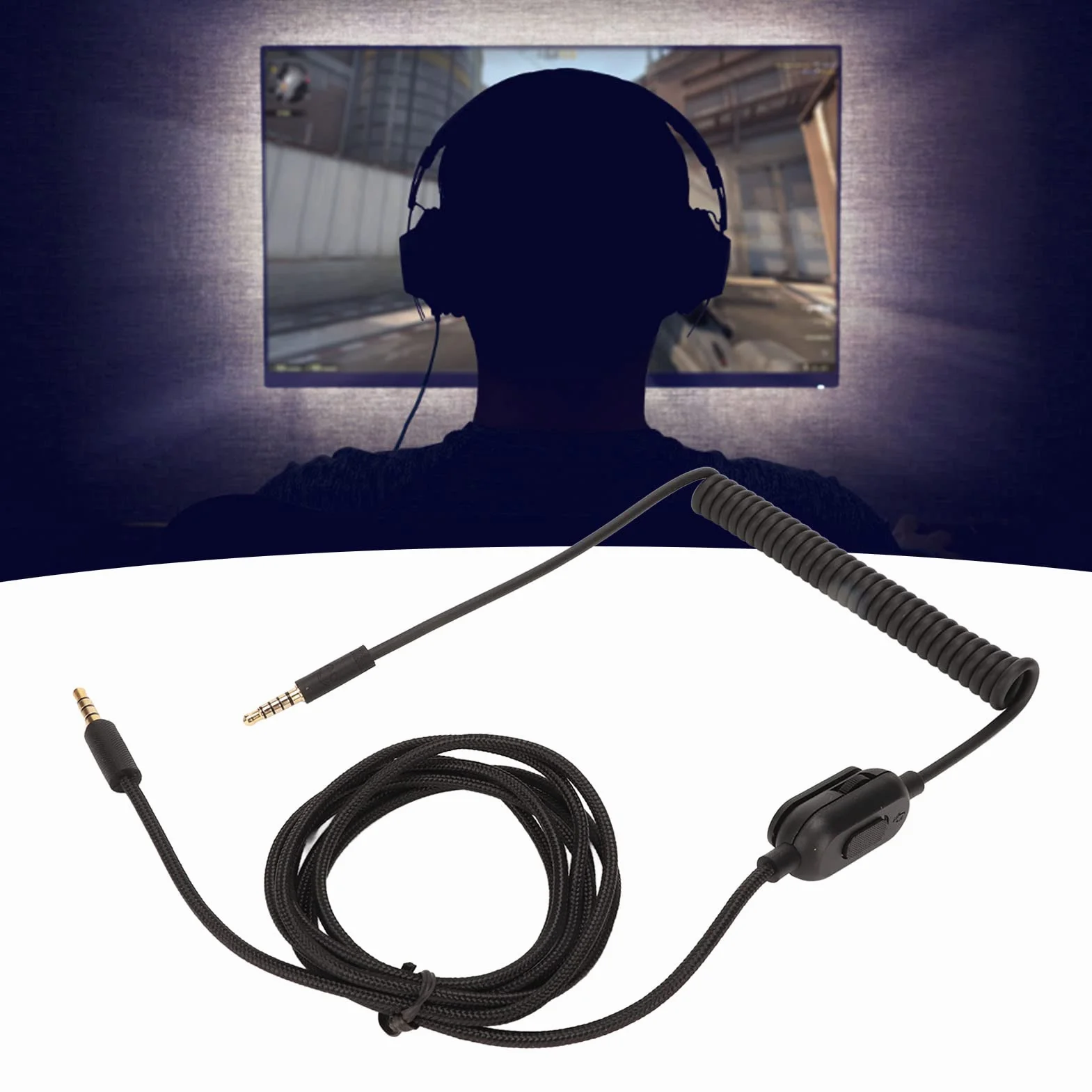 Zapasowy Kabel do Słuchawek G433 G233 G Pro G Pro X, 3,5 Mm Męski na 3,5 Mm Męski Spiralny Kabel Dźwiękowy, na , na One, PC, Laptop, na Androida