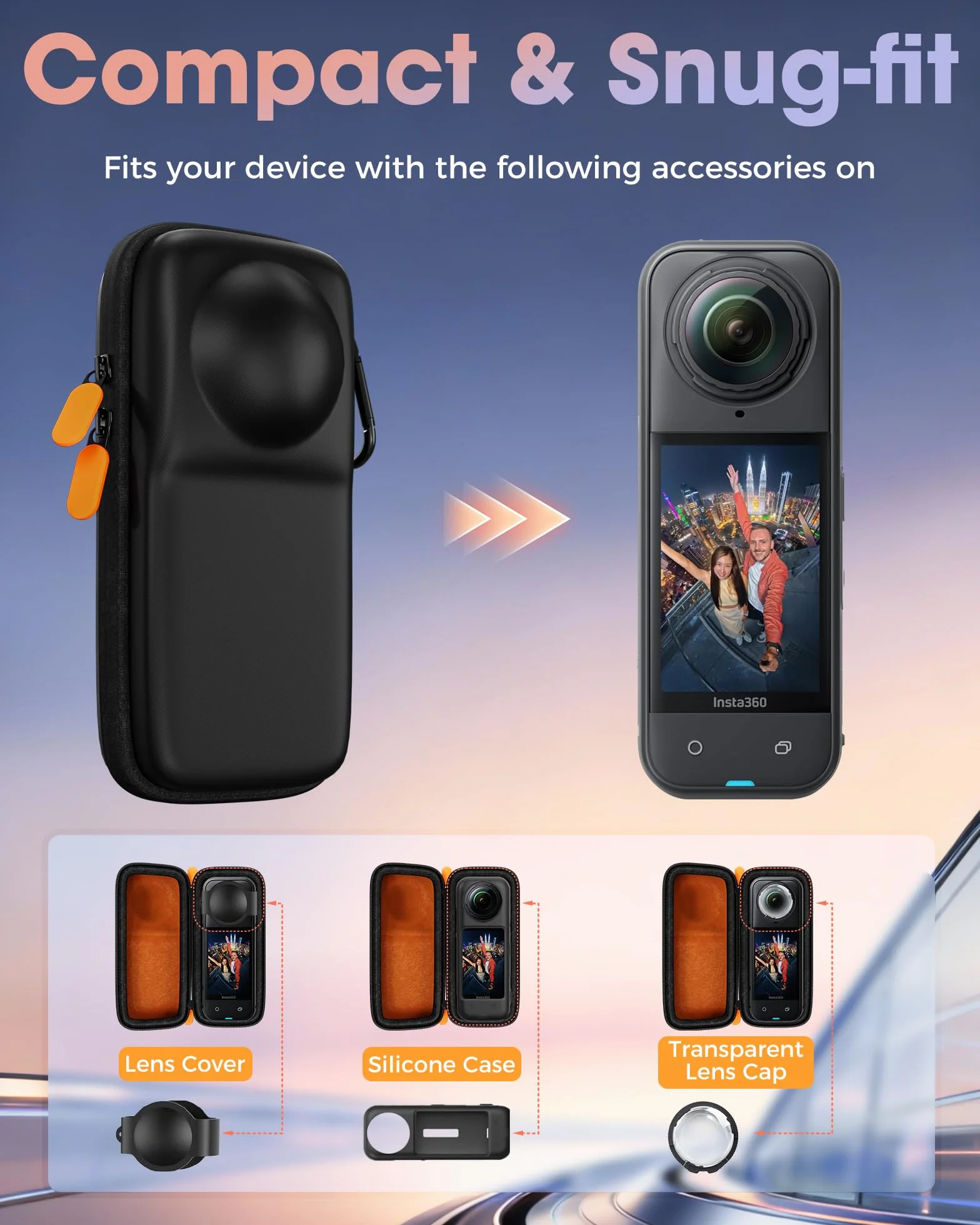 ProCase Futerał ochronny do Insta360 X5 X4, twardy etui podróżny z paskiem