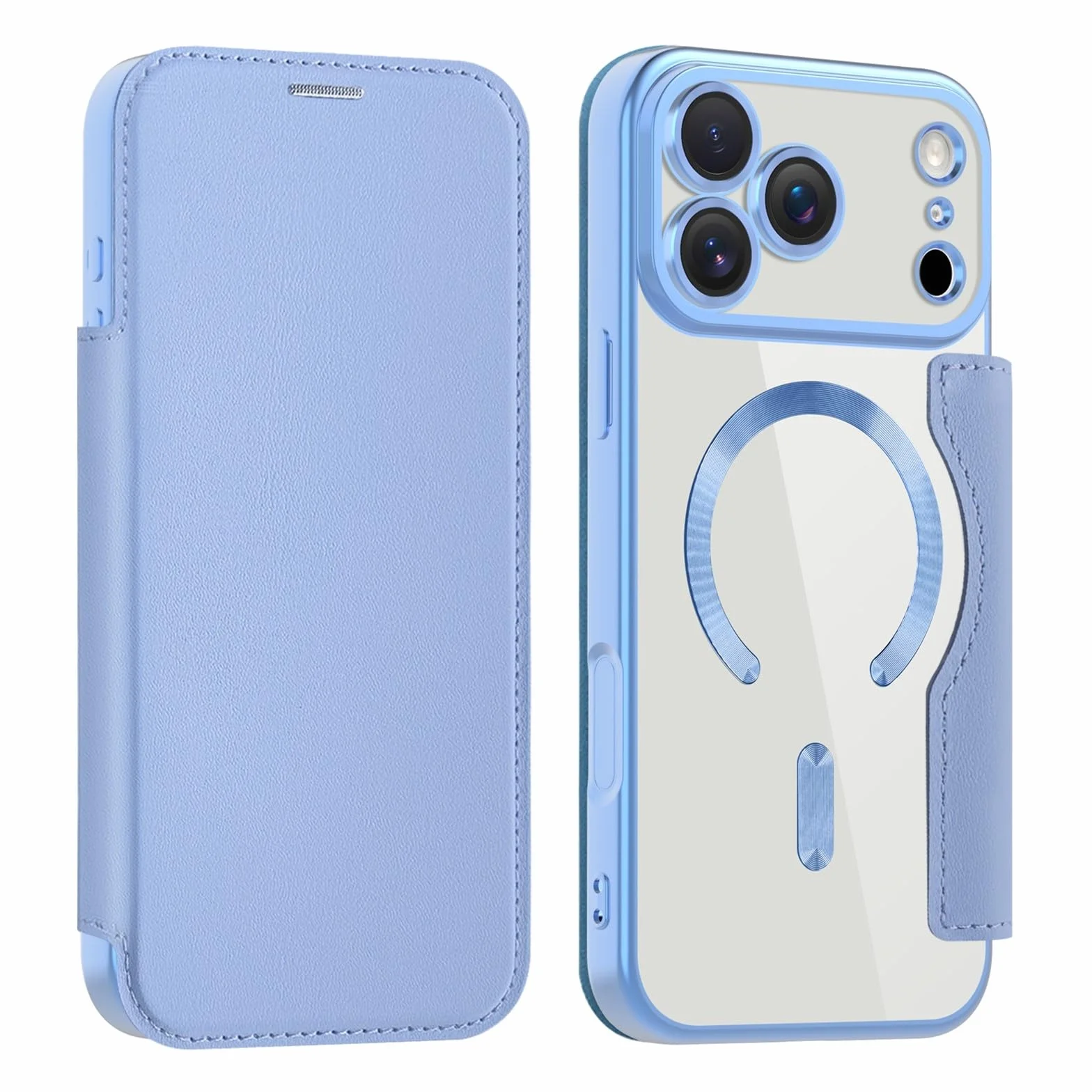 Generic etui kompatybilne z iPhone 16e Kolor: (niebieski) Wysokiej jakości skórzane twarde silikonowe etui magnetyczne z klapką