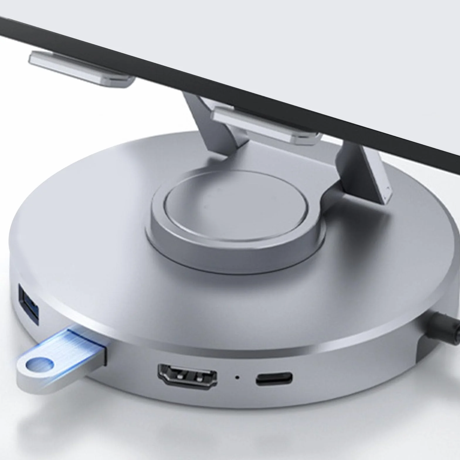 Tosuny Regulowana Stacja Dokująca do Tabletu 10 W 1 |Podstawa Koncentratora USB C z Obrotem 360° o Mocy 100 W i Czytnikiem Kart USB 3.0, Gniazdem 3,5 Mm