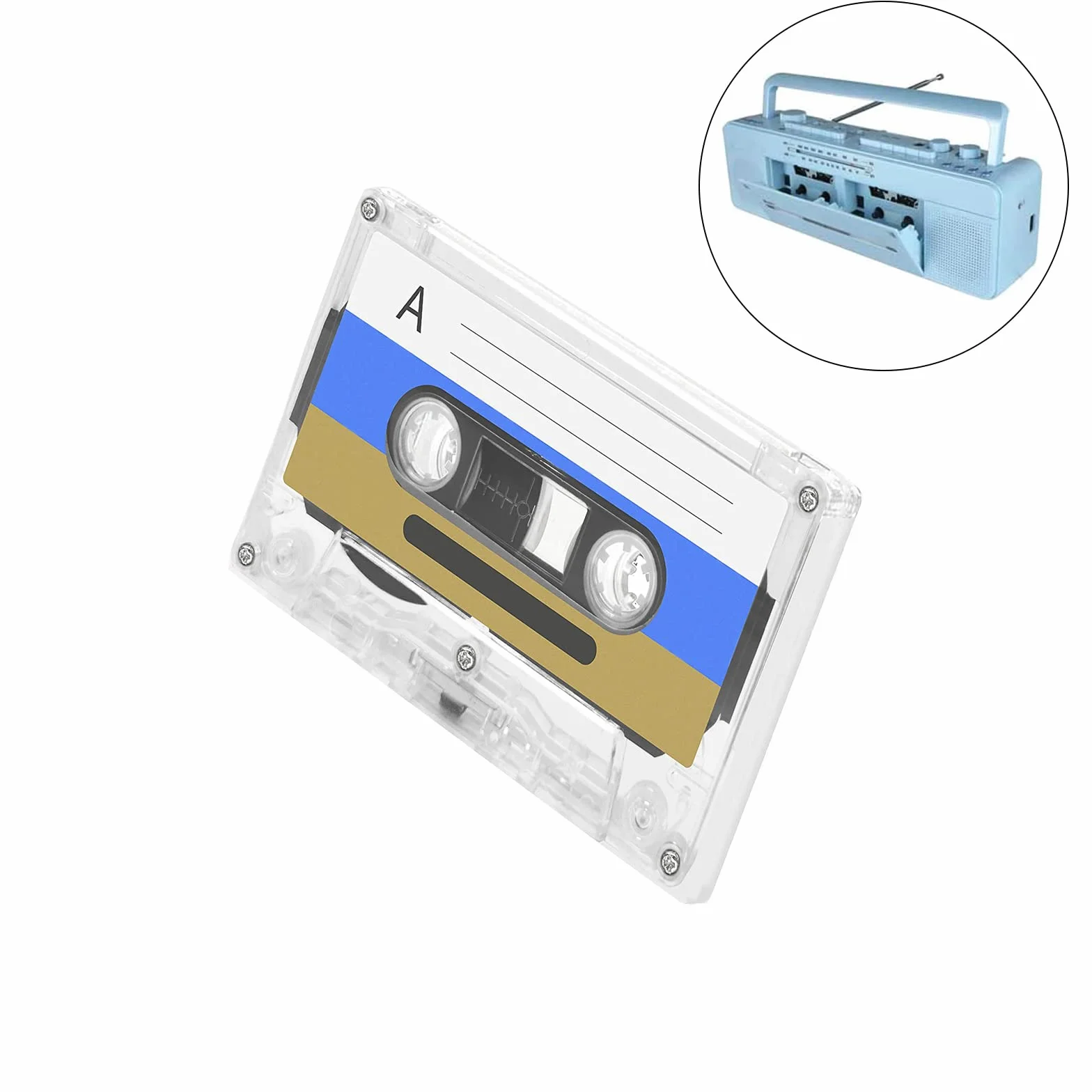 Puste kasety audio 4 sztuki czarne 60 minut taśmy magnetycznej