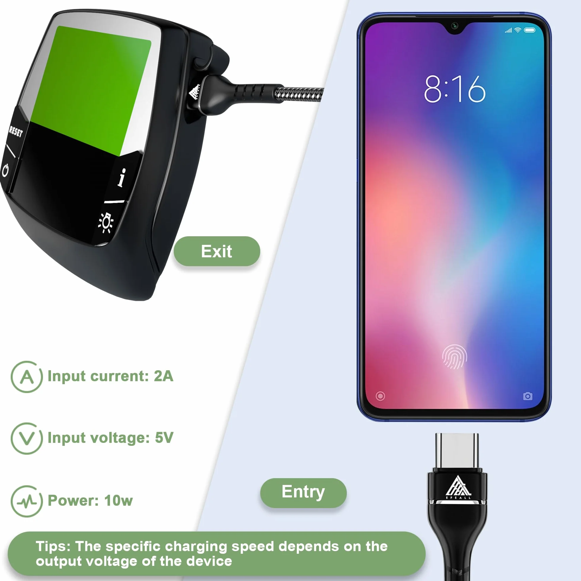 Kabel do ładowania do iPhone Lightning Bosch Intuvia Kiox Nyon 35 cm OTG do roweru elektrycznego