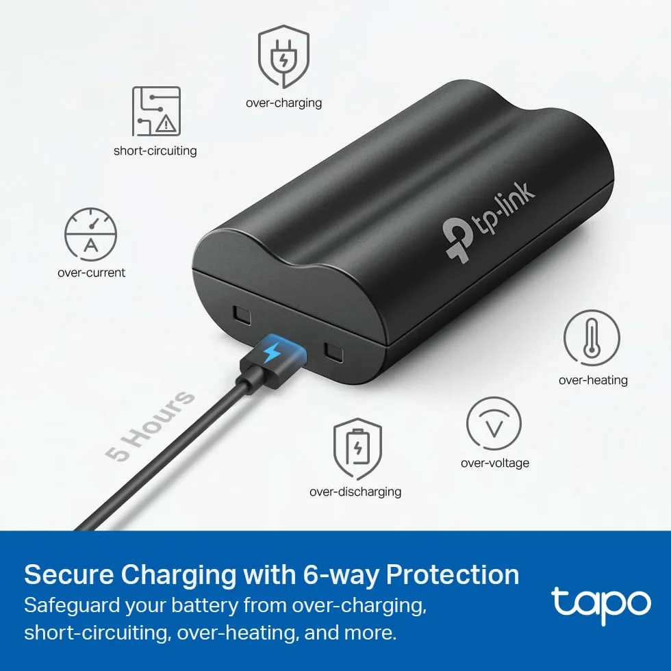 Tapo A100 | Akumulator 6700 mAh do kamer i wideodomofonów Tapo | 6-stopniowa ochrona | Szybkie ładowanie | Kompatybilny z C420, C400, D230
