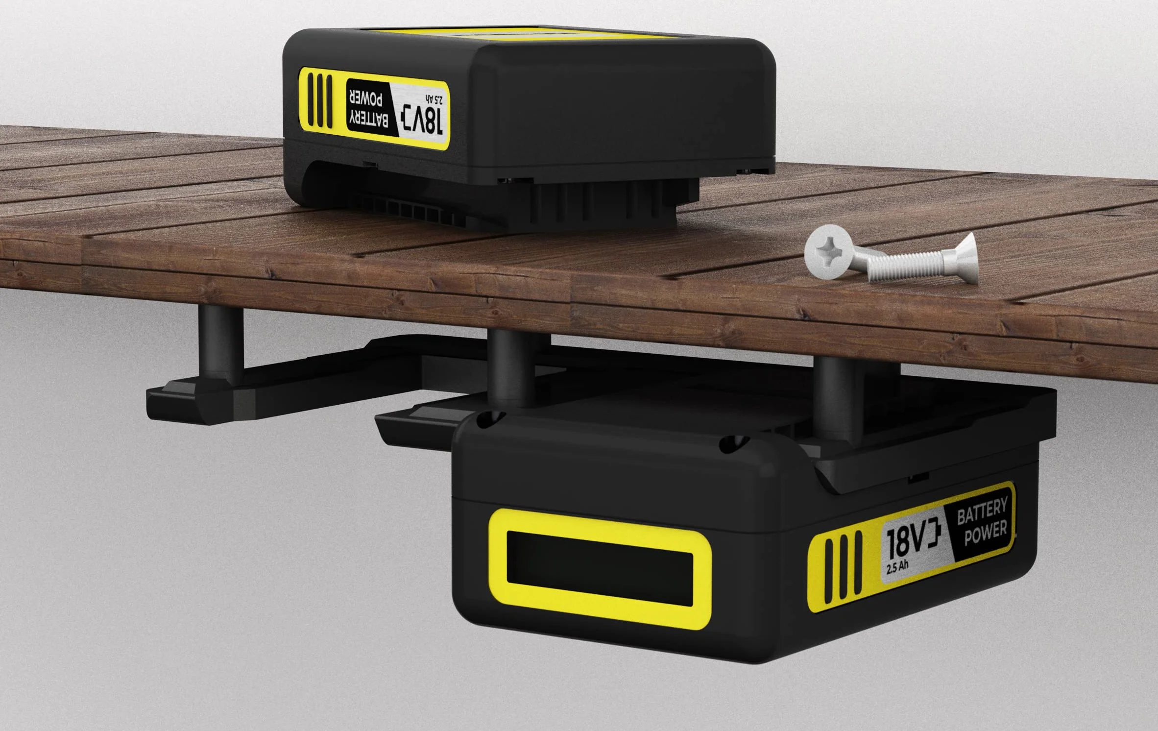 NewGround Designs Uchwyt ścienny na akumulator odpowiedni do akumulatorów Kärcher 18 V/36 V, uchwyt ścienny [Made in Germany] (2 akumulatory)