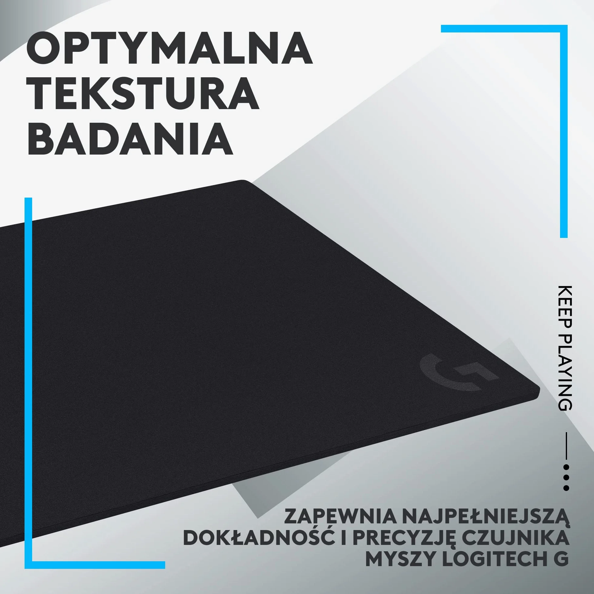 Logitech G G740 Duża Gruba Podkładka pod Mysz dla Graczy, Stworzona pod Czujniki, Umiarkowane Tarcie, Antypoślizgowa, akcesoria do PC i do Mac, 460 x 600 x 5 mm