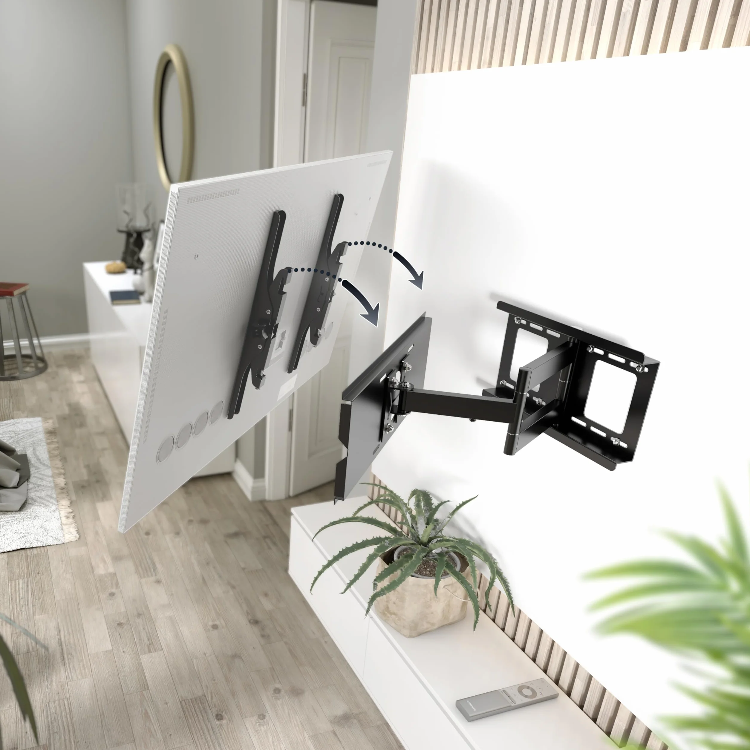 RICOO Uchwyt ścienny TV Orientable R03 Uniwersalny 32-65" (81-165cm) Naścienny TV LED/LCD/zakrzywiony VESA 200 x 200-400 x 400 x 400